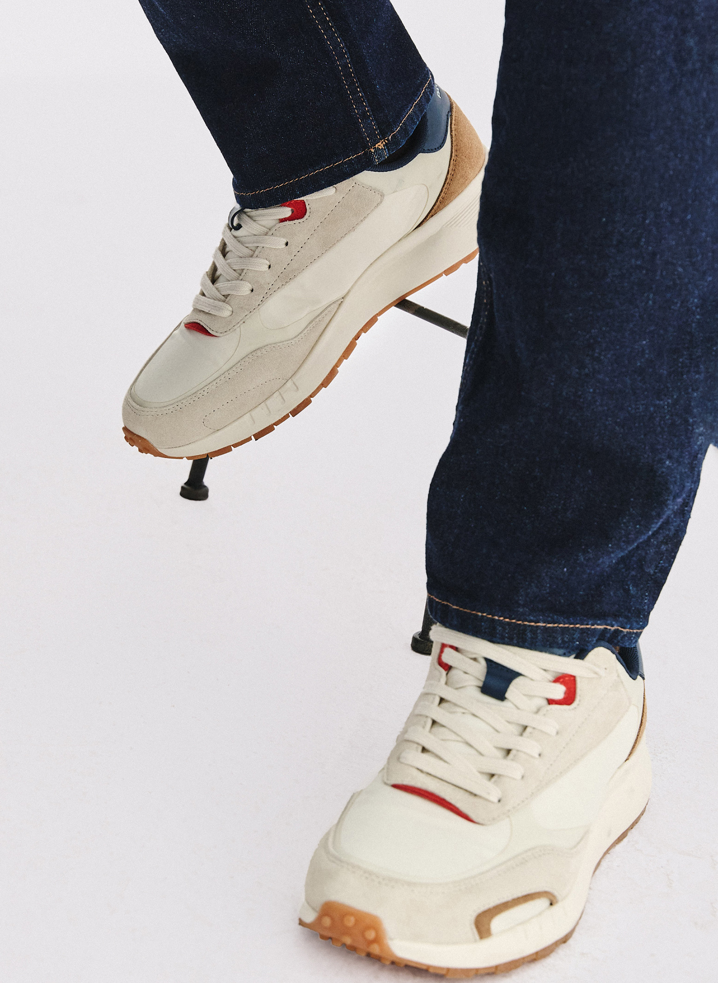 PAKO LORENTE - Beżowe sneakersy męskie - Pako Lorente