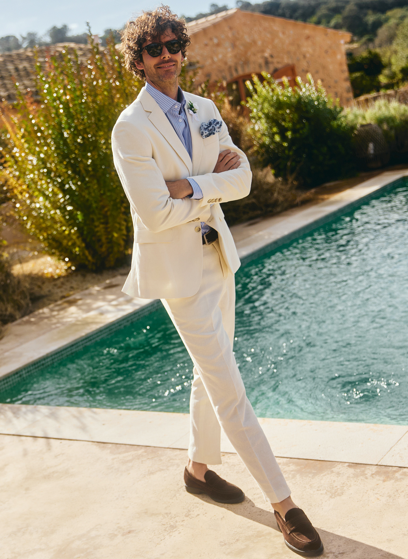 PAKO LORENTE - Beżowa marynarka garniturowa z lnem - Pako Lorente