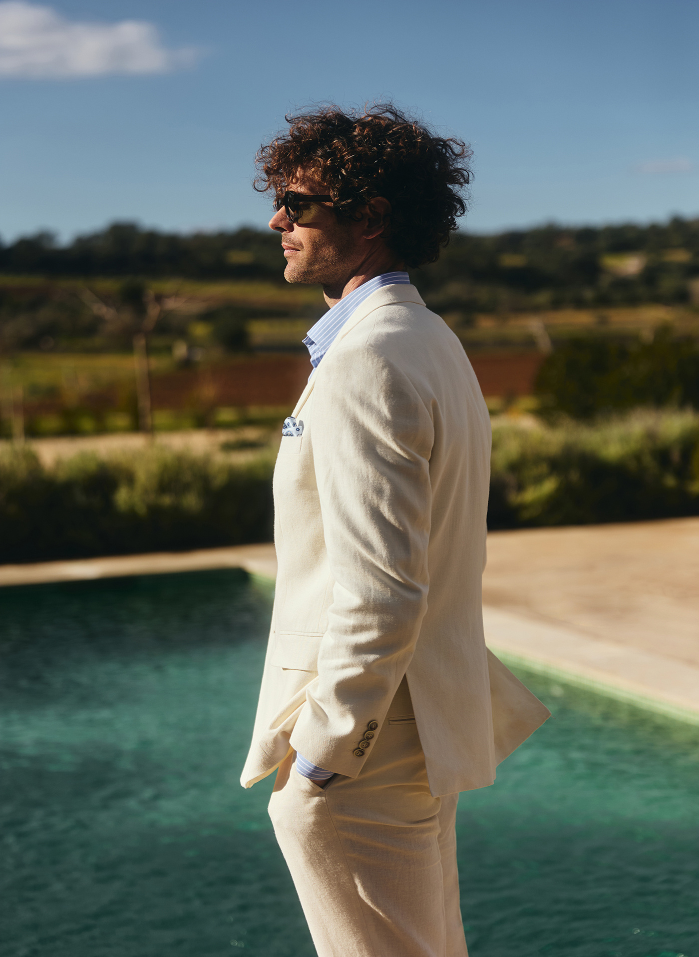 PAKO LORENTE - Beżowa marynarka garniturowa z lnem - Pako Lorente