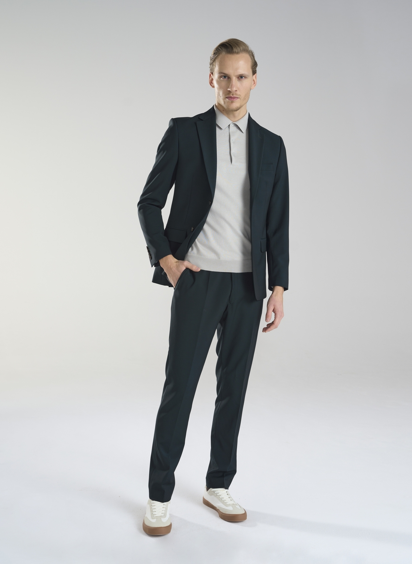 Wełniane zielone spodnie garniturowe - Pako Lorente