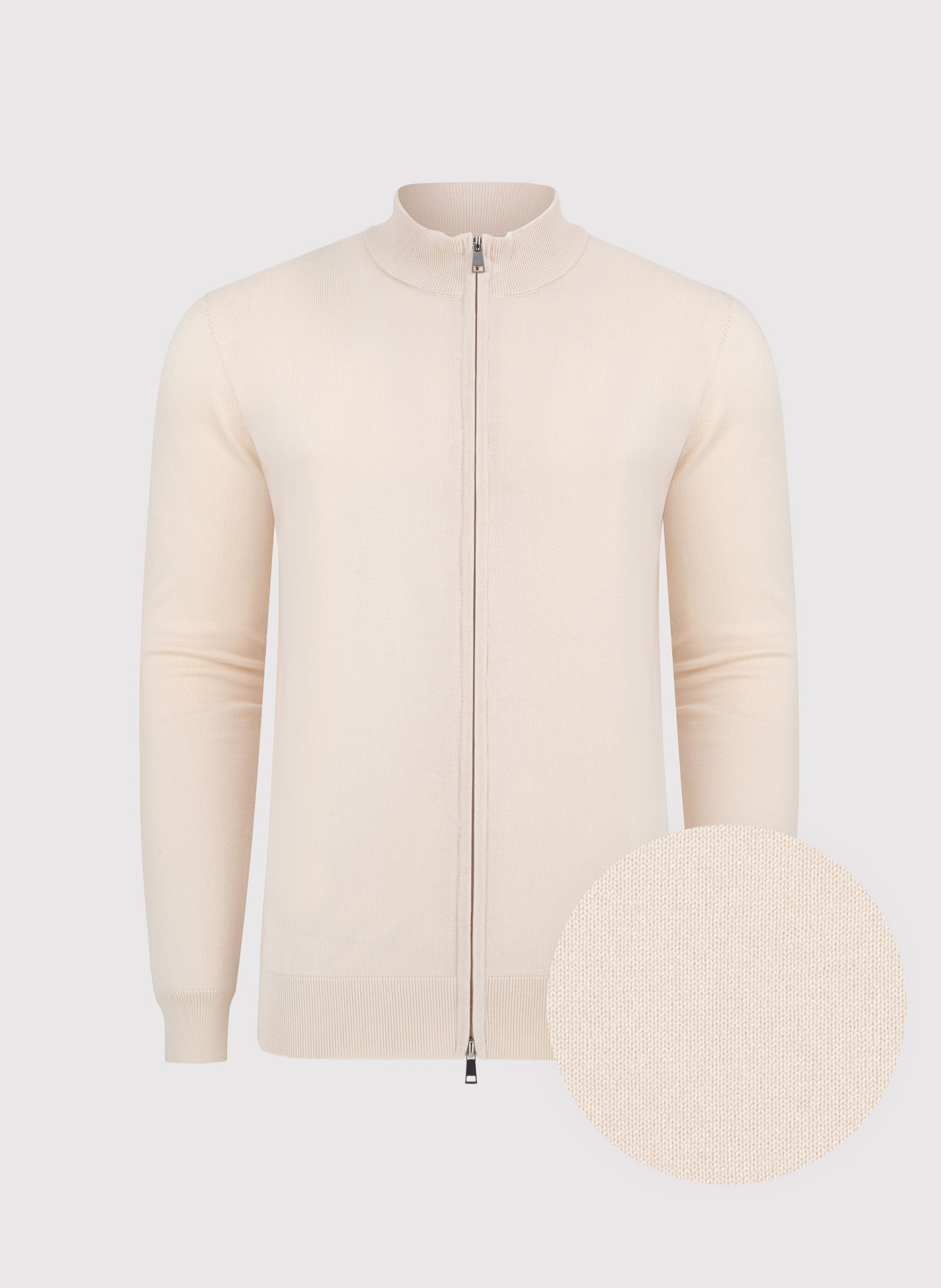 Sweter męski rozpinany w kolorze beżowym - Pako Lorente