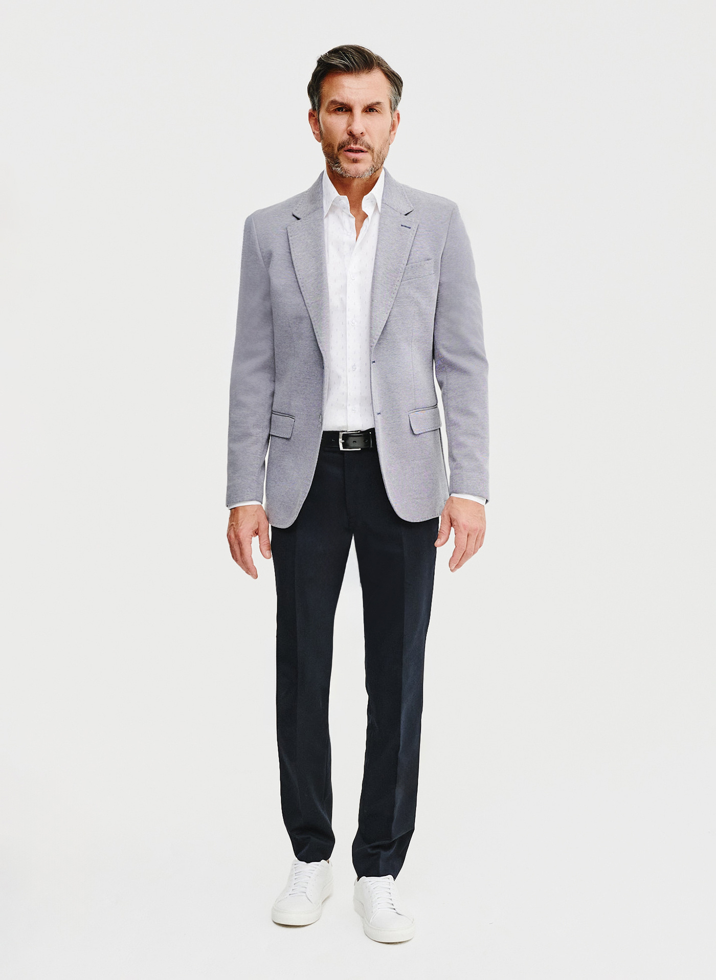 Granatowa marynarka melanż - Pako Lorente