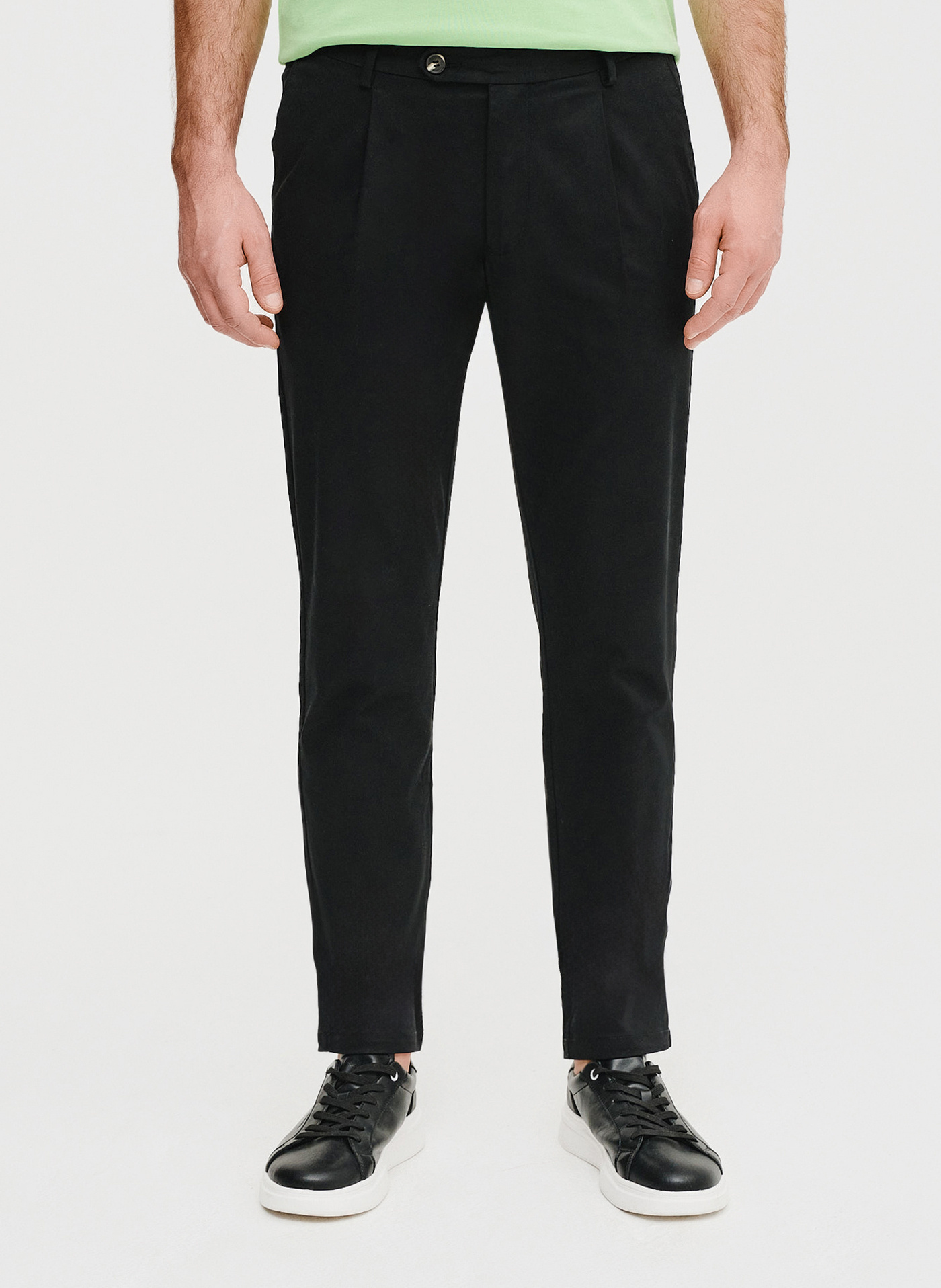 PAKO LORENTE - Czarne spodnie z zaszewkami - Pako Lorente