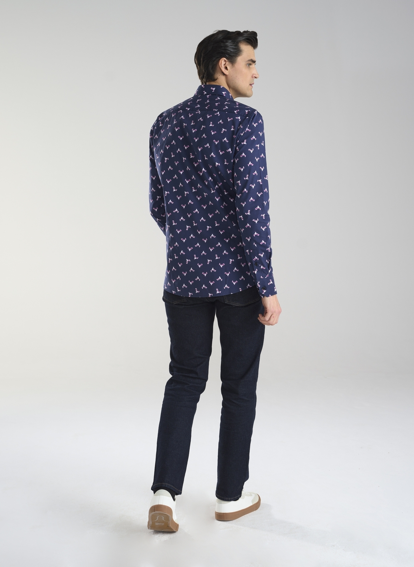 Granatowa koszula w kolibry - Pako Lorente