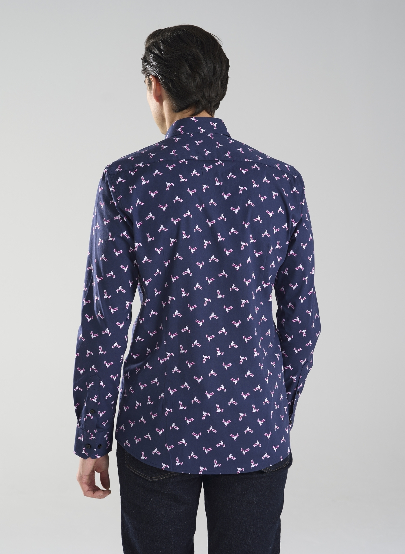 Granatowa koszula w kolibry - Pako Lorente