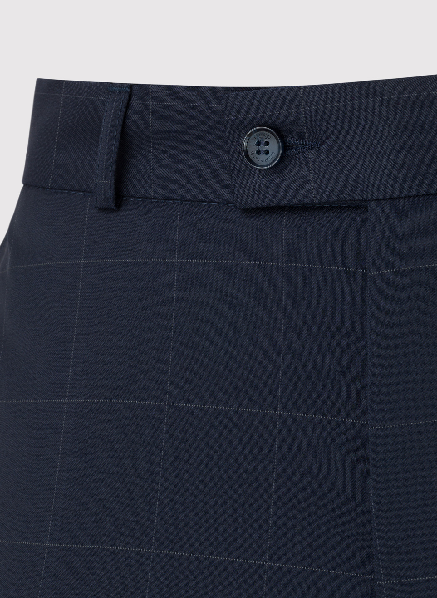 Granatowe spodnie garniturowe w subtelną kratę - Pako Lorente