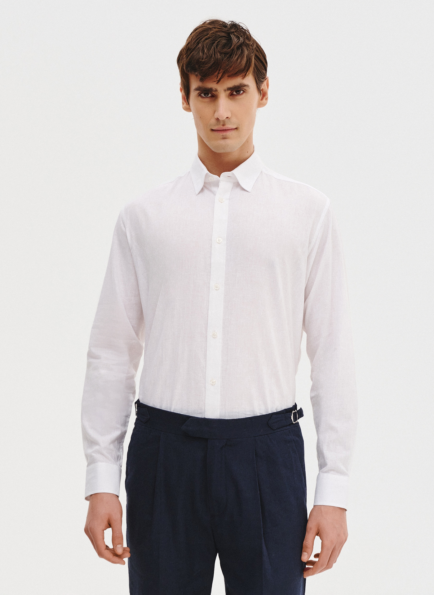 Biała koszula z lnu i bawełny - Pako Lorente