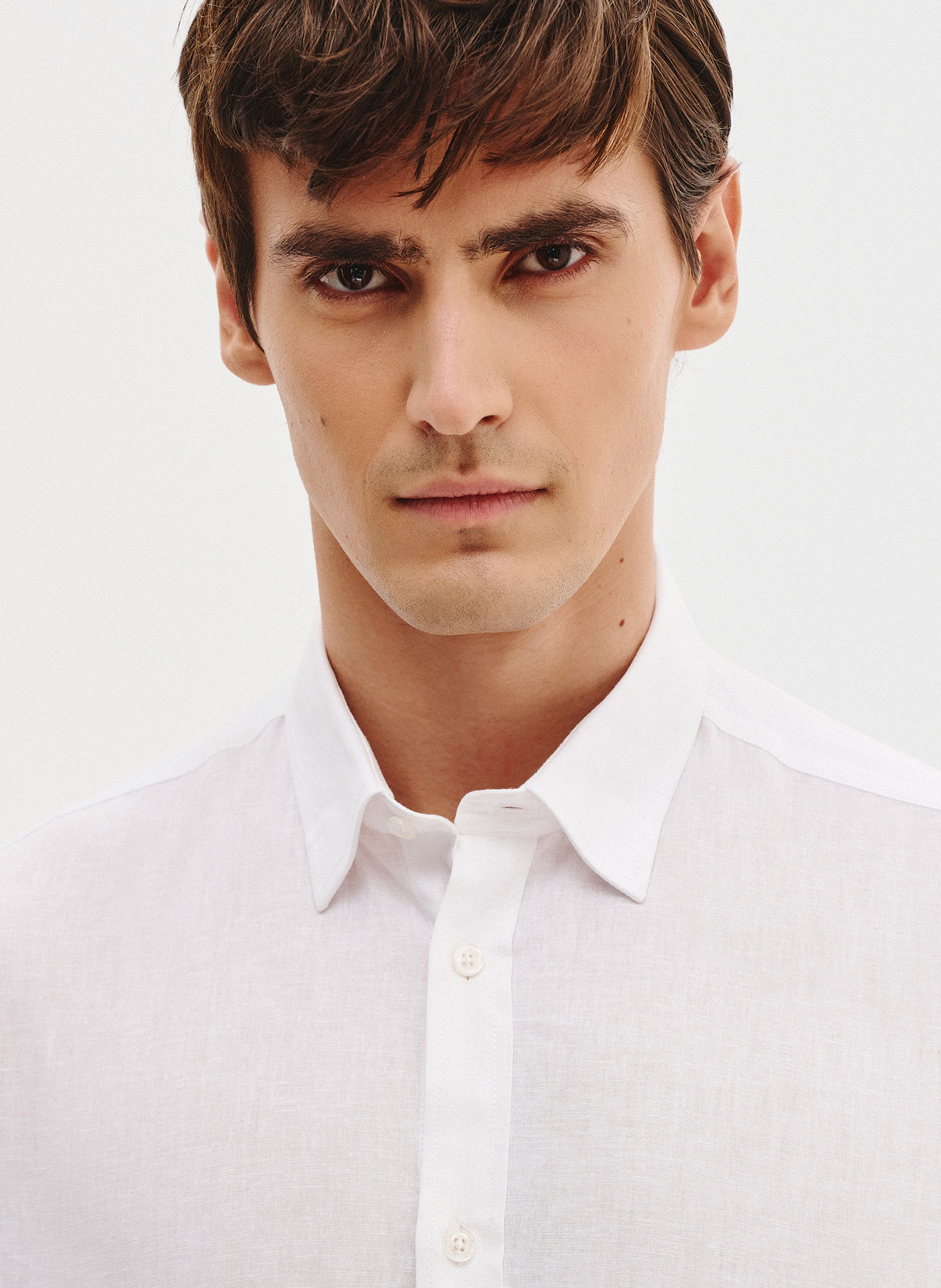 Biała koszula z lnu i bawełny - Pako Lorente