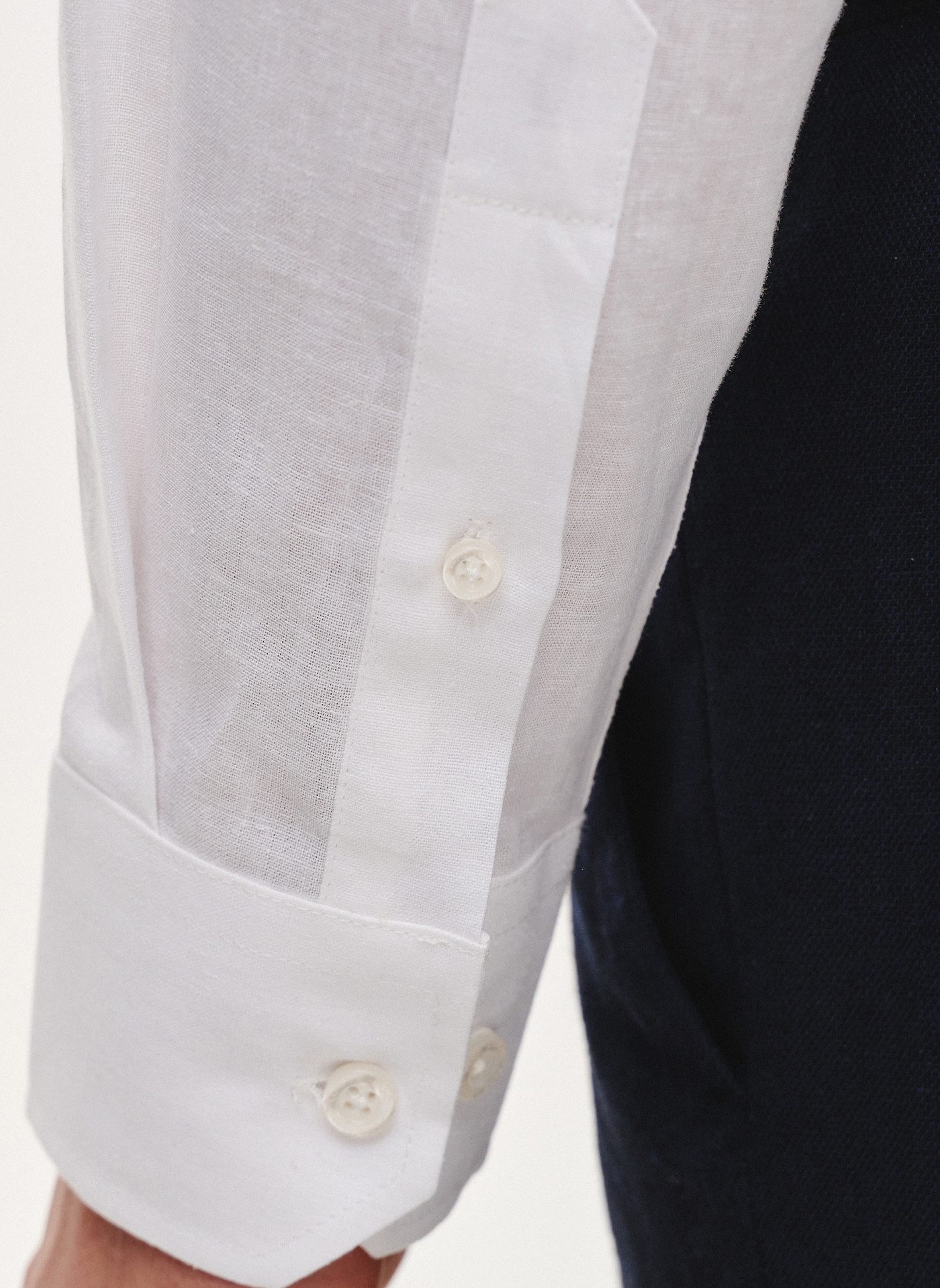 Biała koszula z lnu i bawełny - Pako Lorente