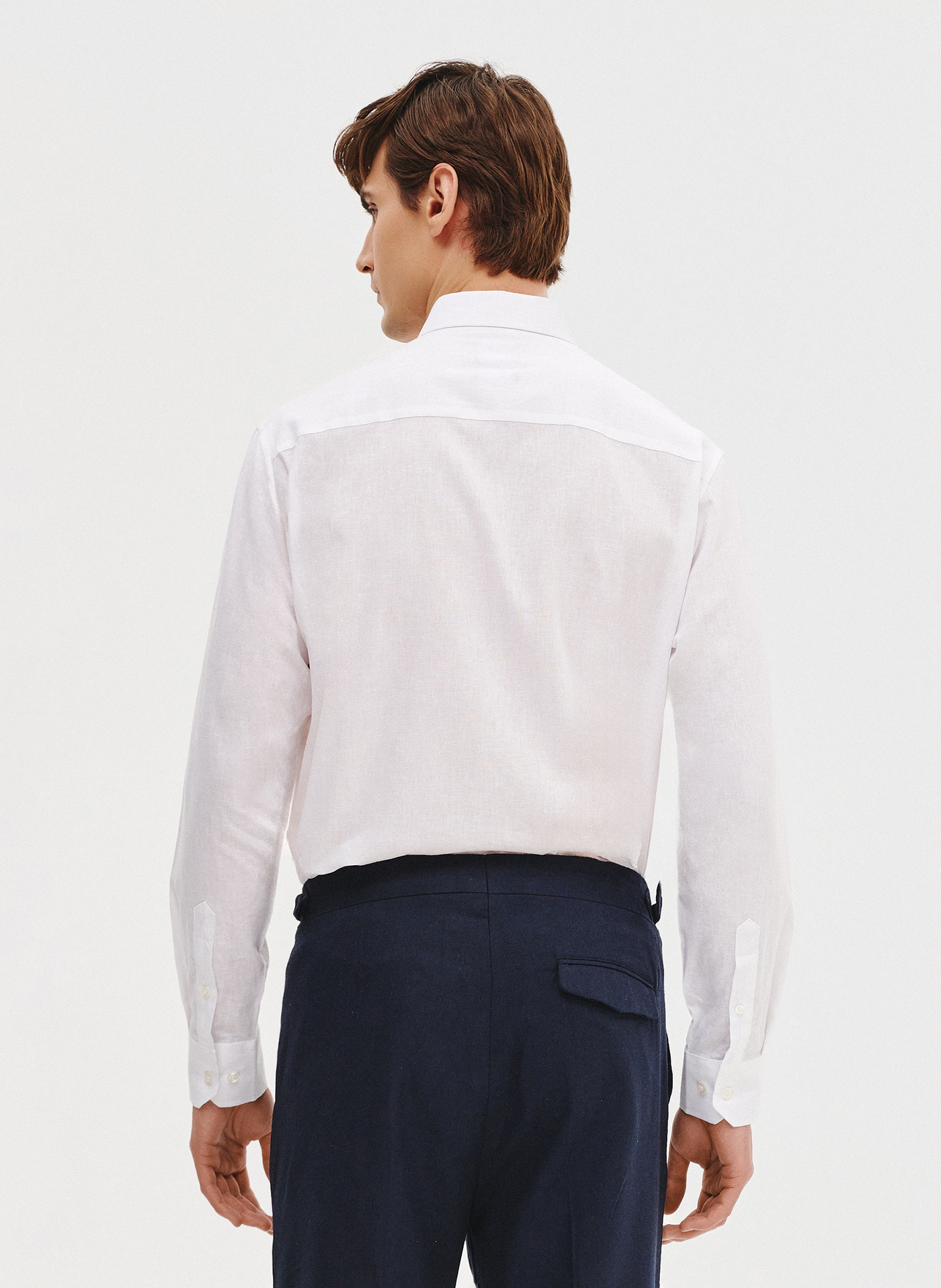 Biała koszula z lnu i bawełny - Pako Lorente