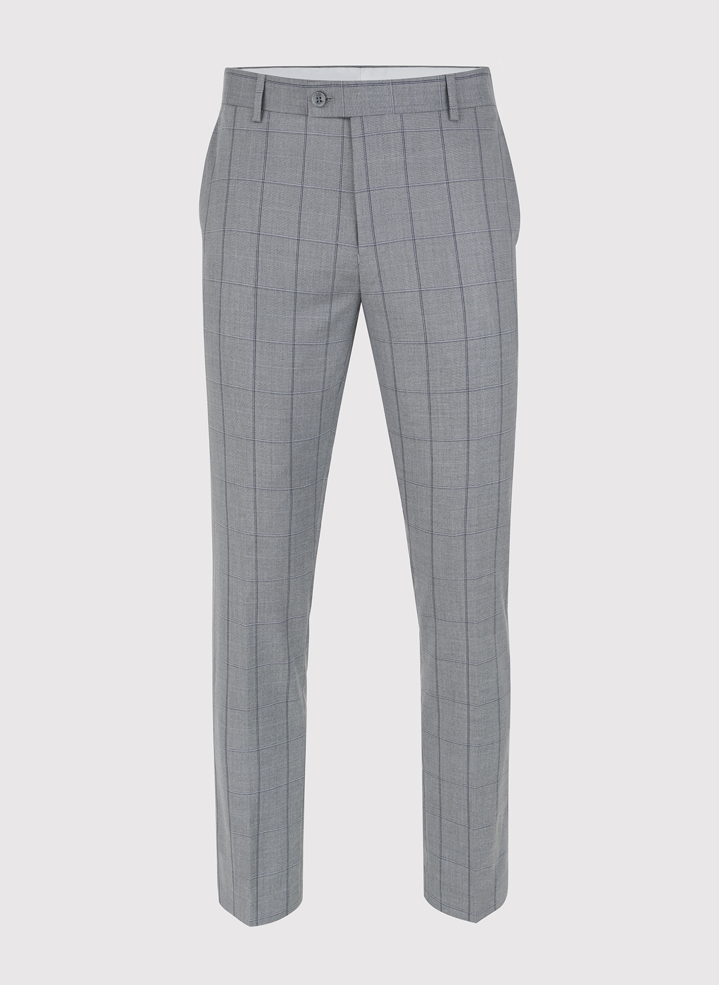 Szare spodnie garniturowe w kratę Windowpane - Pako Lorente