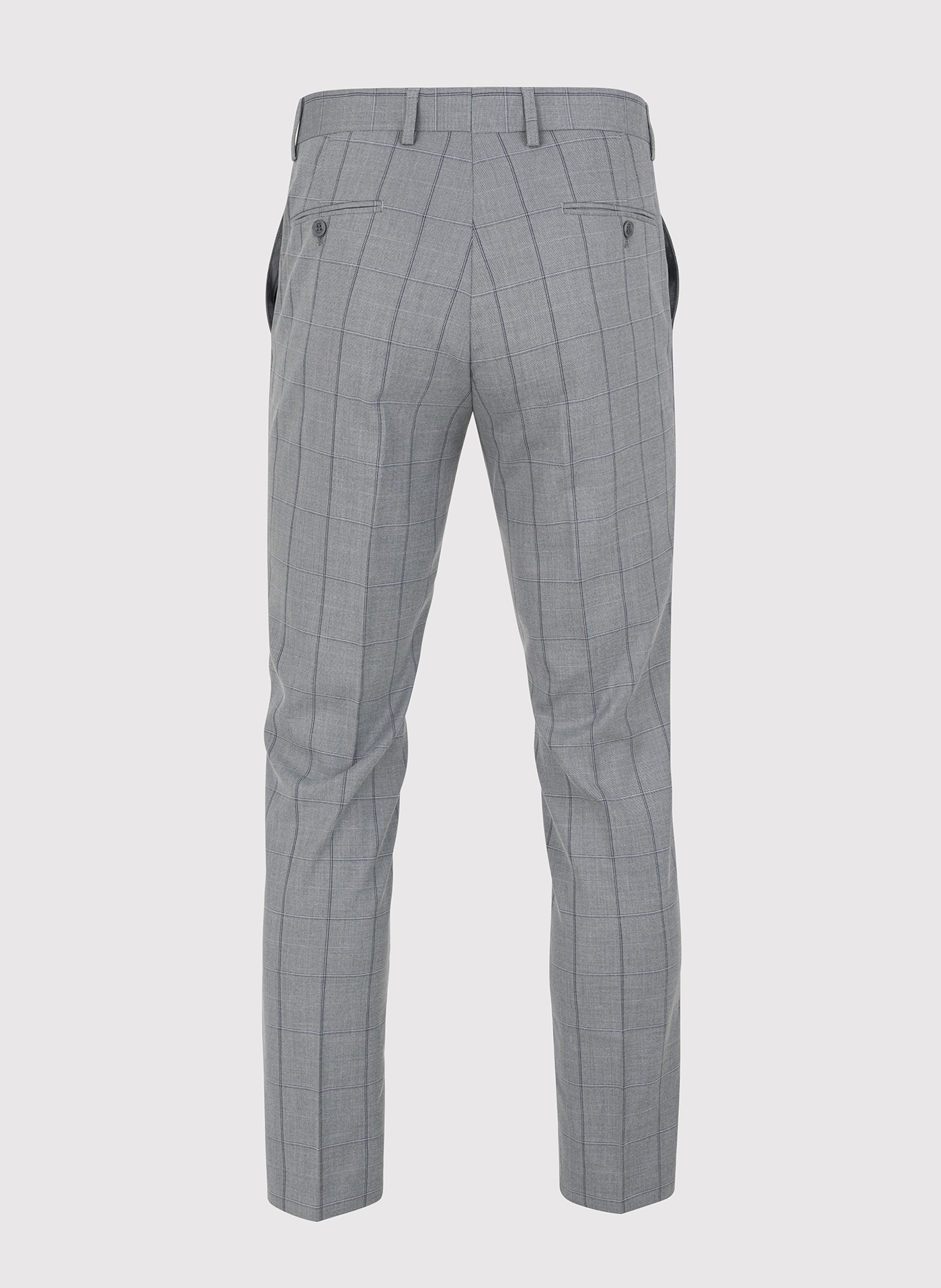 Szare spodnie garniturowe w kratę Windowpane - Pako Lorente