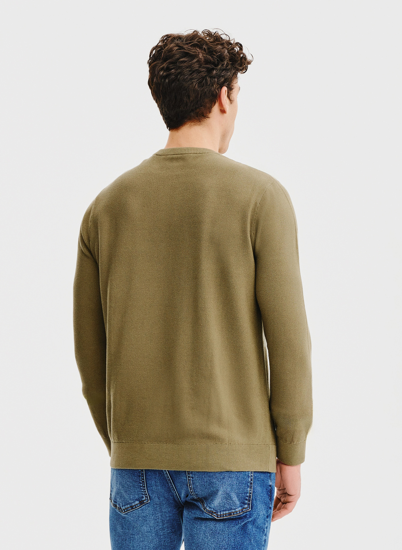 Oliwkowy sweter męski - Pako Lorente