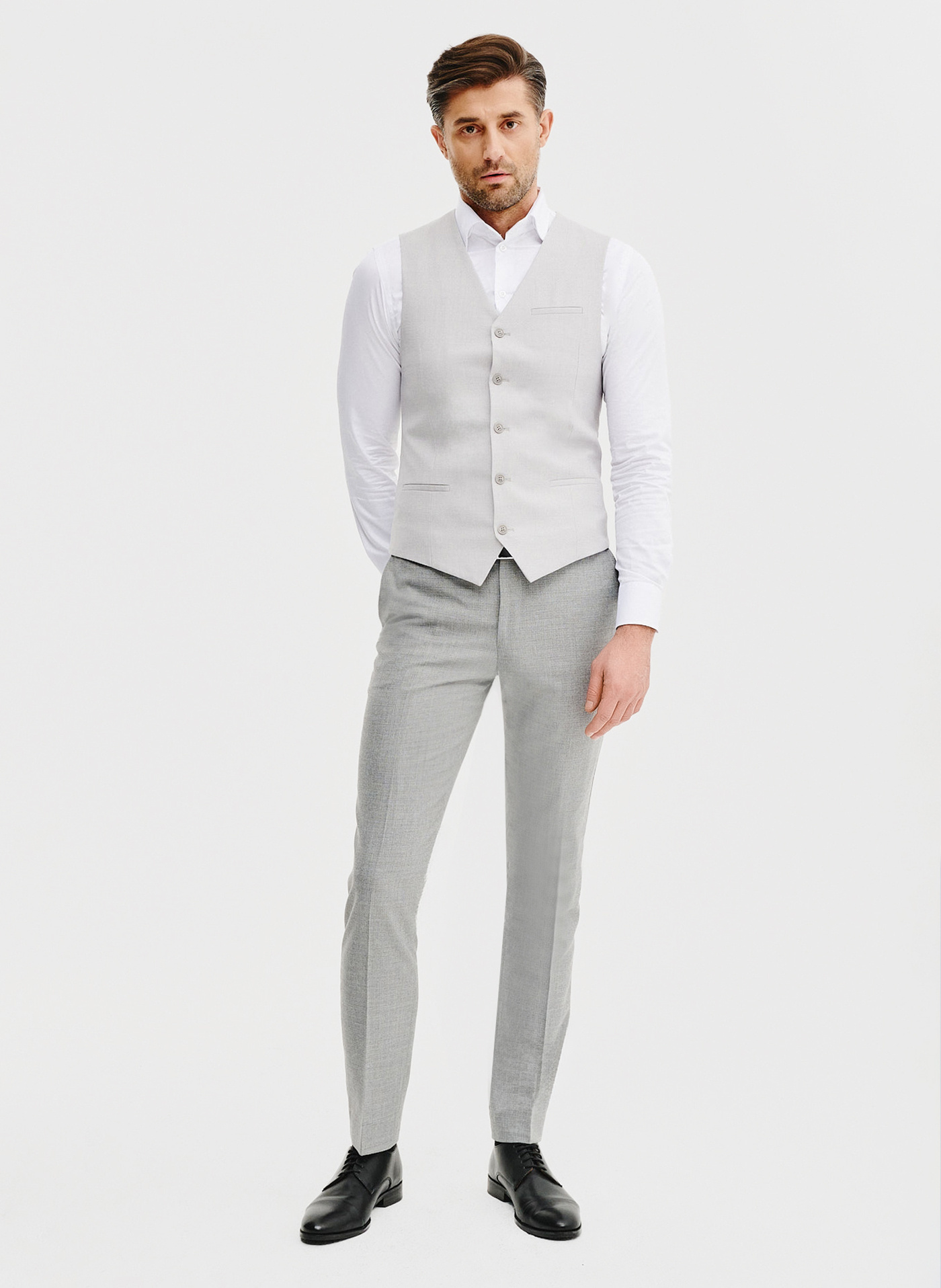 Jednorzędowa szara kamizelka - Pako Lorente