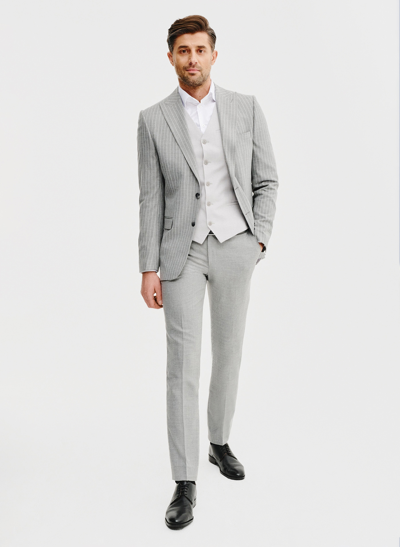 Jednorzędowa szara kamizelka - Pako Lorente