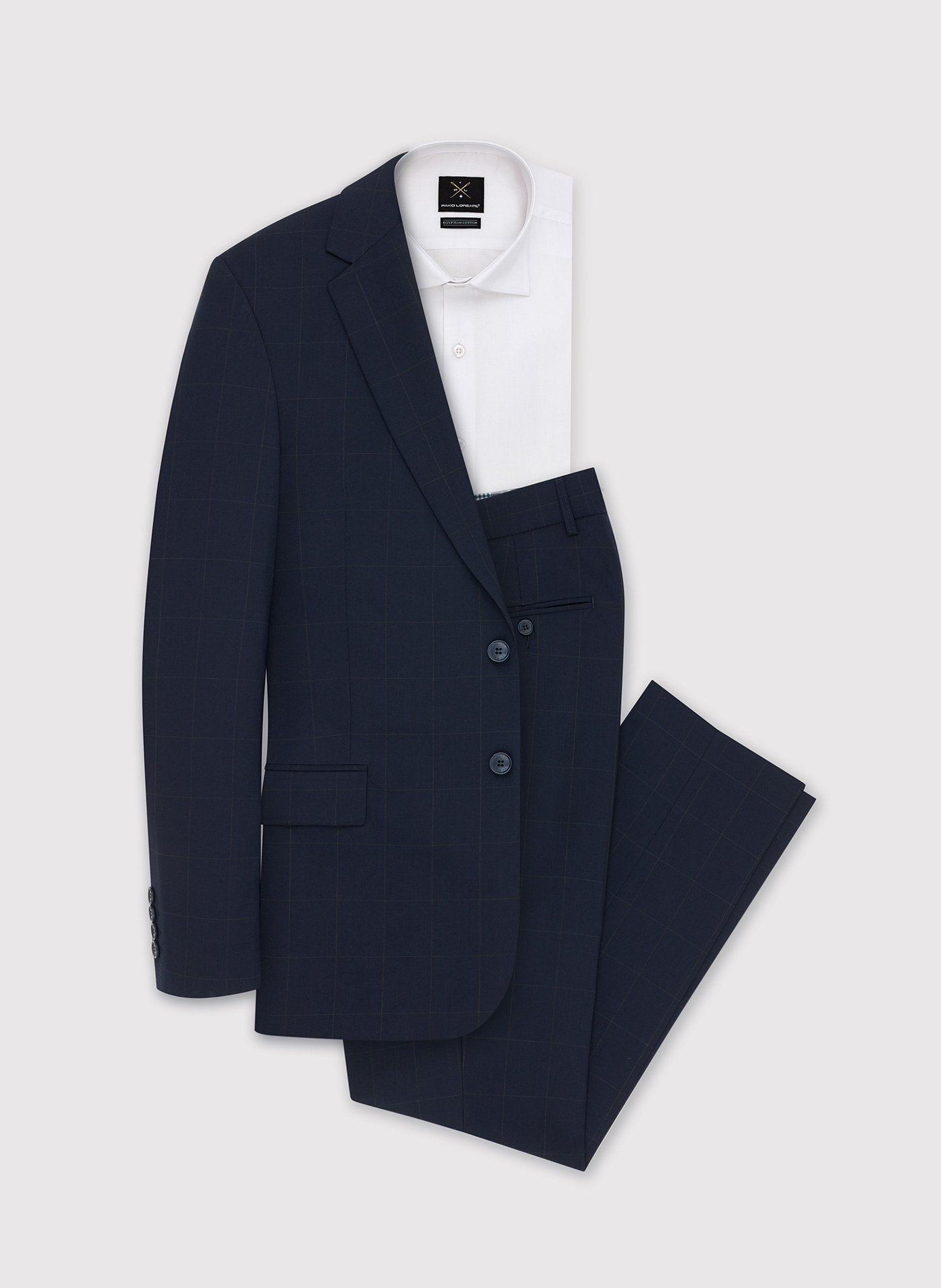 Spodnie garniturowe w kratę Windowpane - Pako Lorente