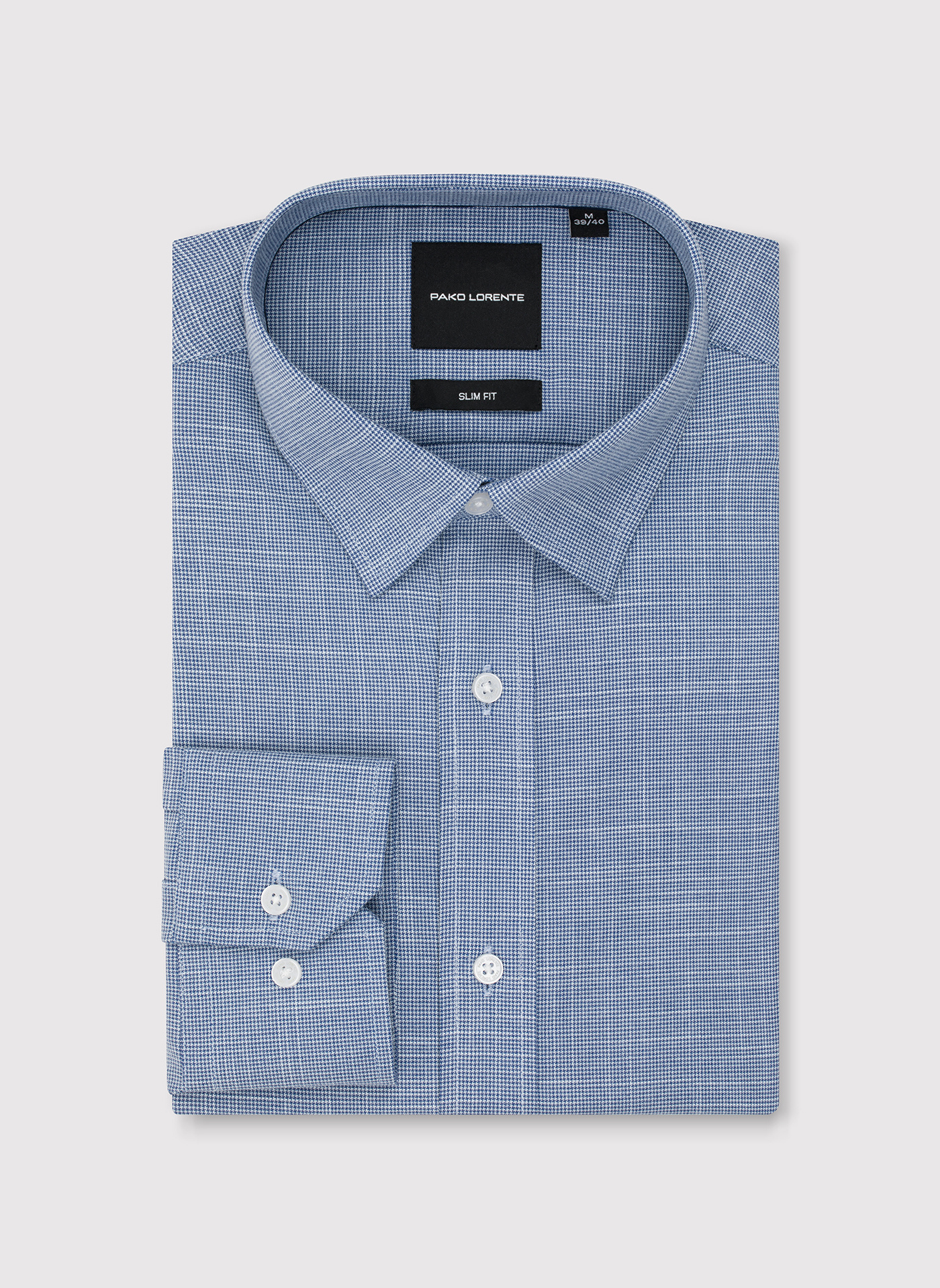 PAKO LORENTE - Granatowa koszula w drobną kratę - Pako Lorente