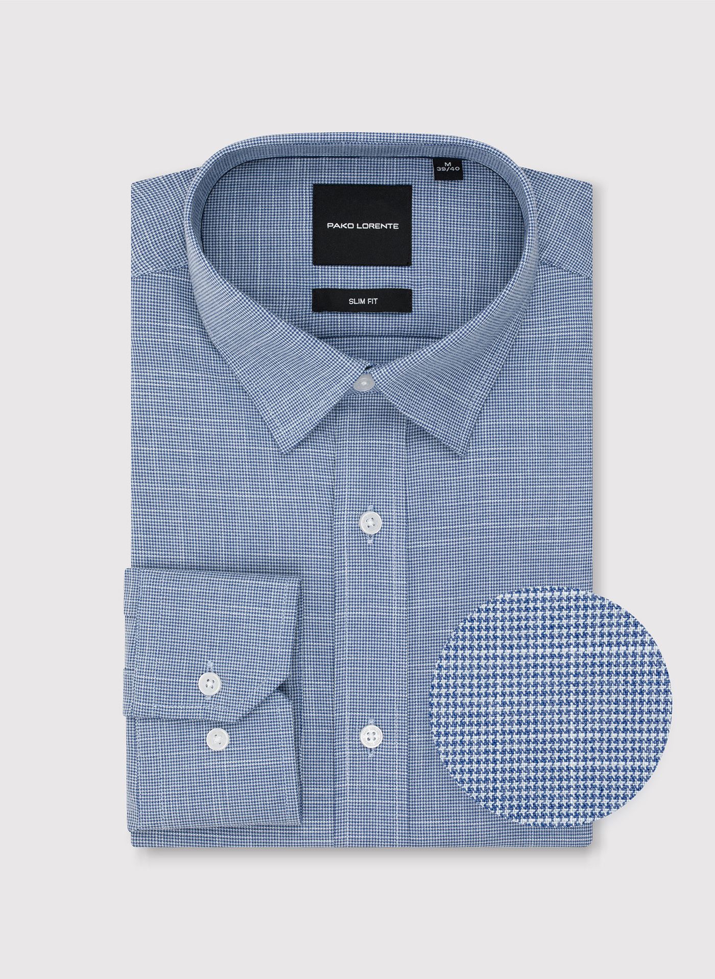 PAKO LORENTE - Granatowa koszula w drobną kratę - Pako Lorente