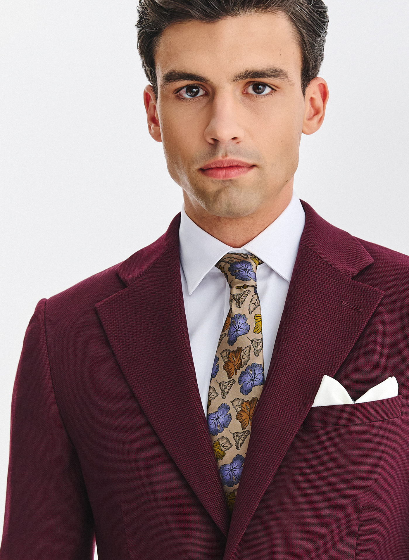 Bordowy garnitur męski - Pako Lorente