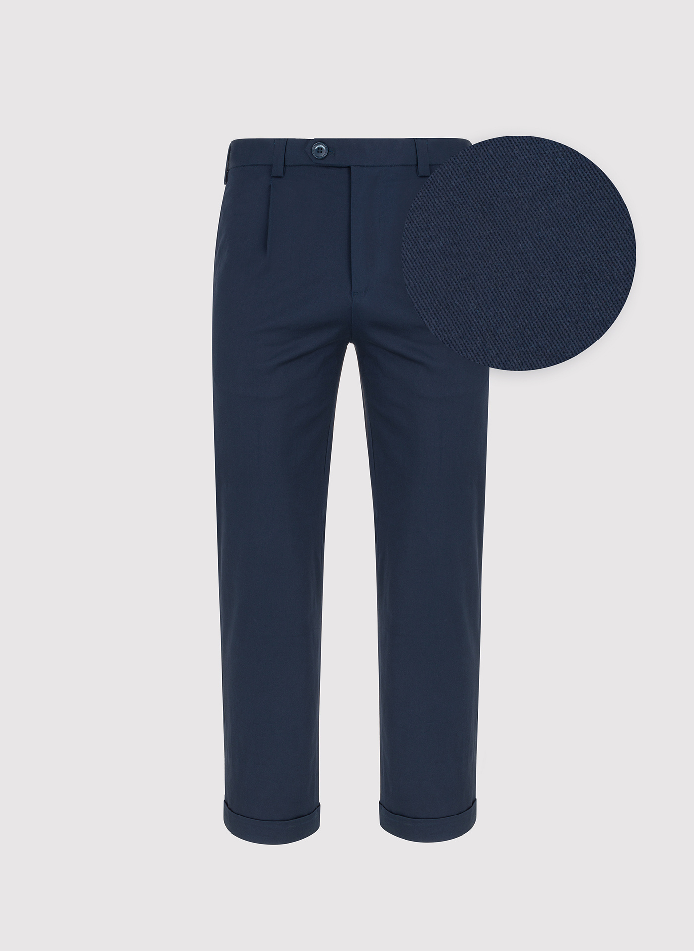 Granatowe spodnie z podwinietą nogawką - Pako Lorente