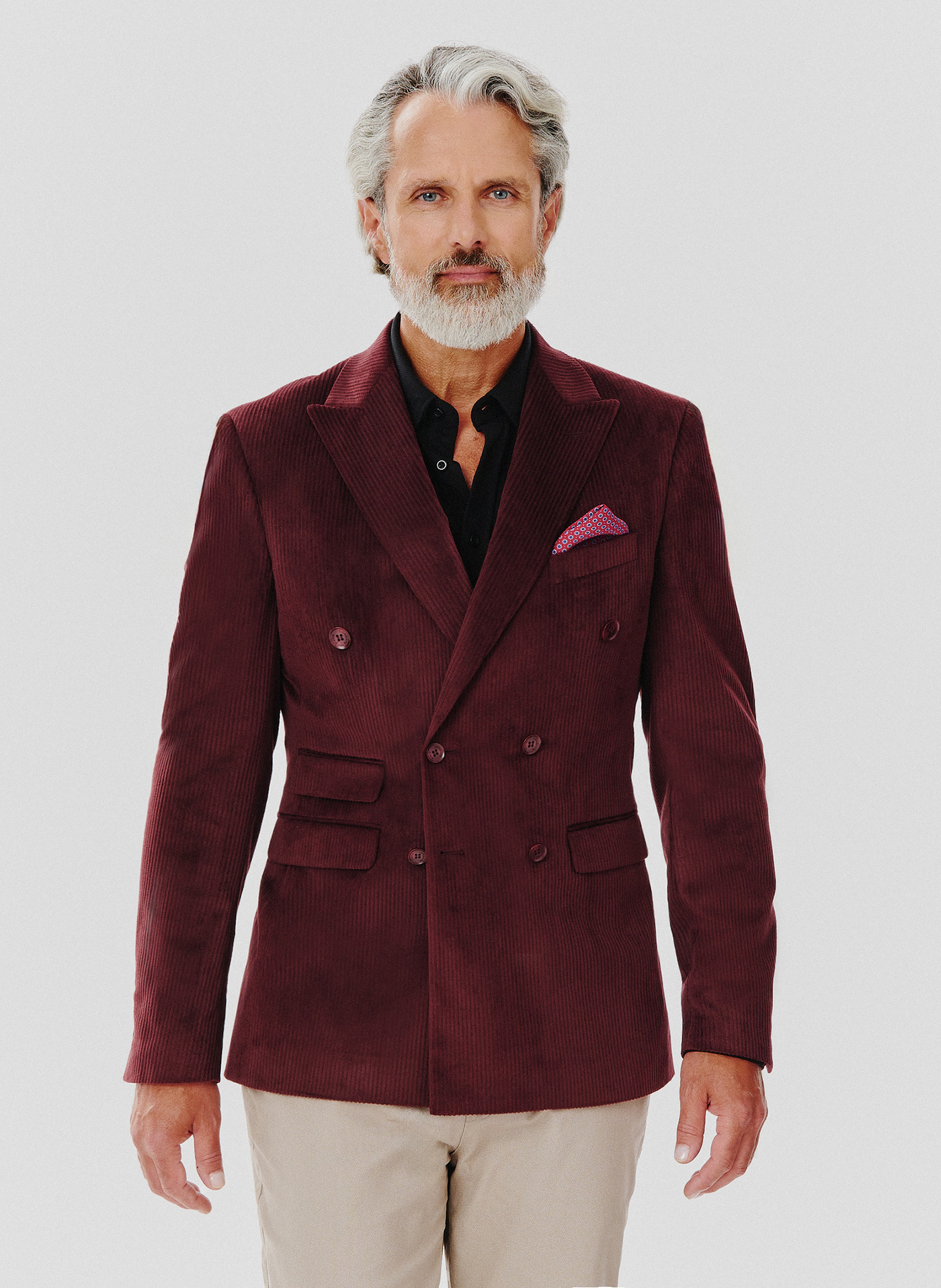 Sztruksowa dwurzędowa marynarka męska - Pako Lorente