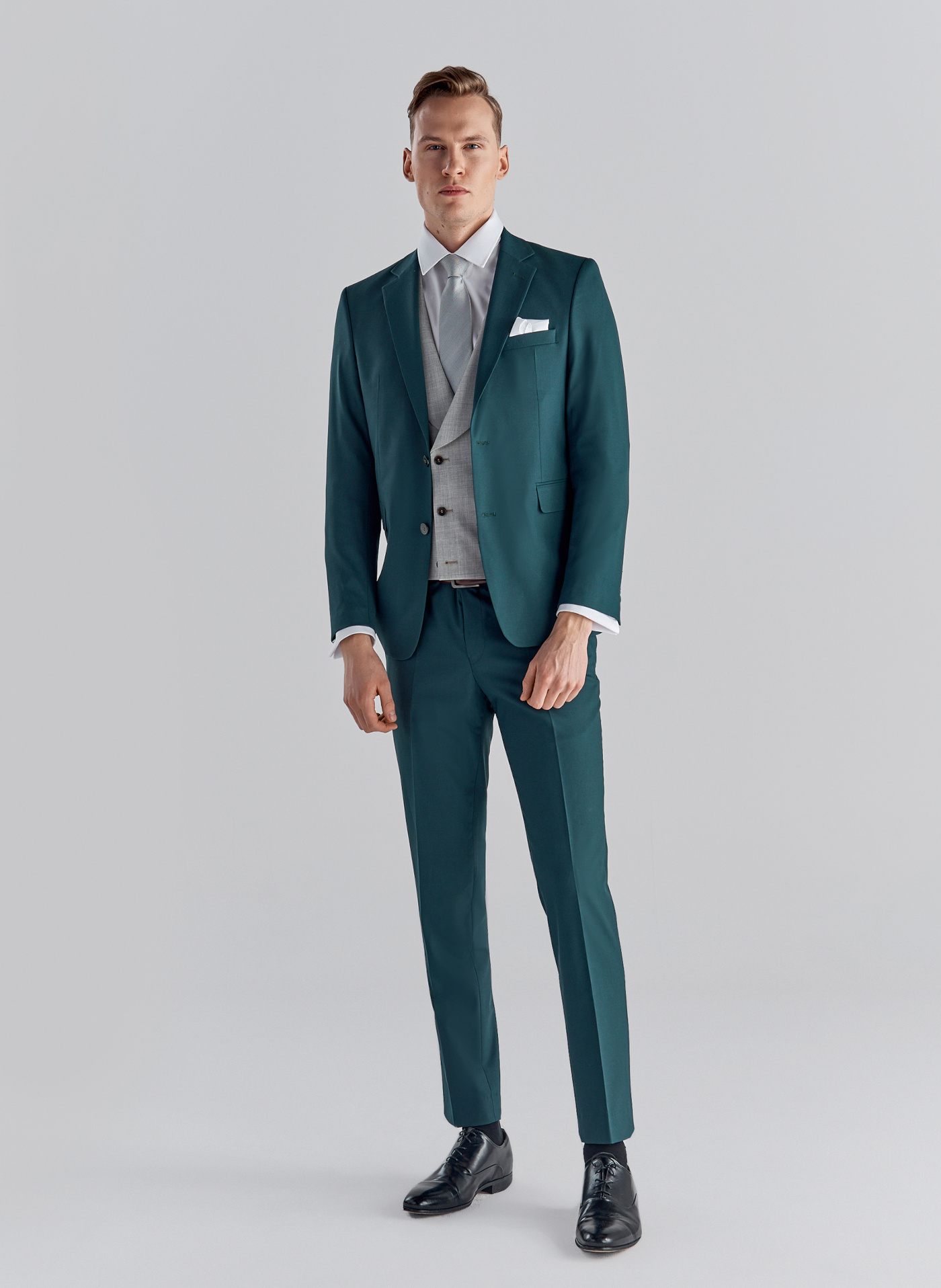 Zielone spodnie garniturowe P22SF-6G-017-Z-S - Pako Lorente