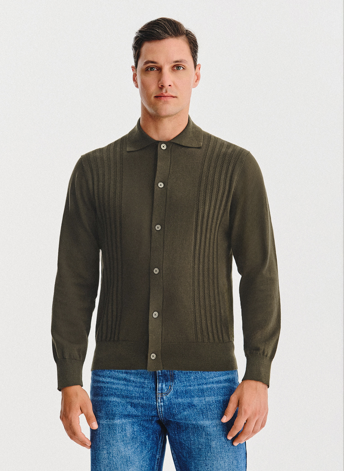 PAKO LORENTE - Bawełniany kardigan w kolorze zielonym - Pako Lorente