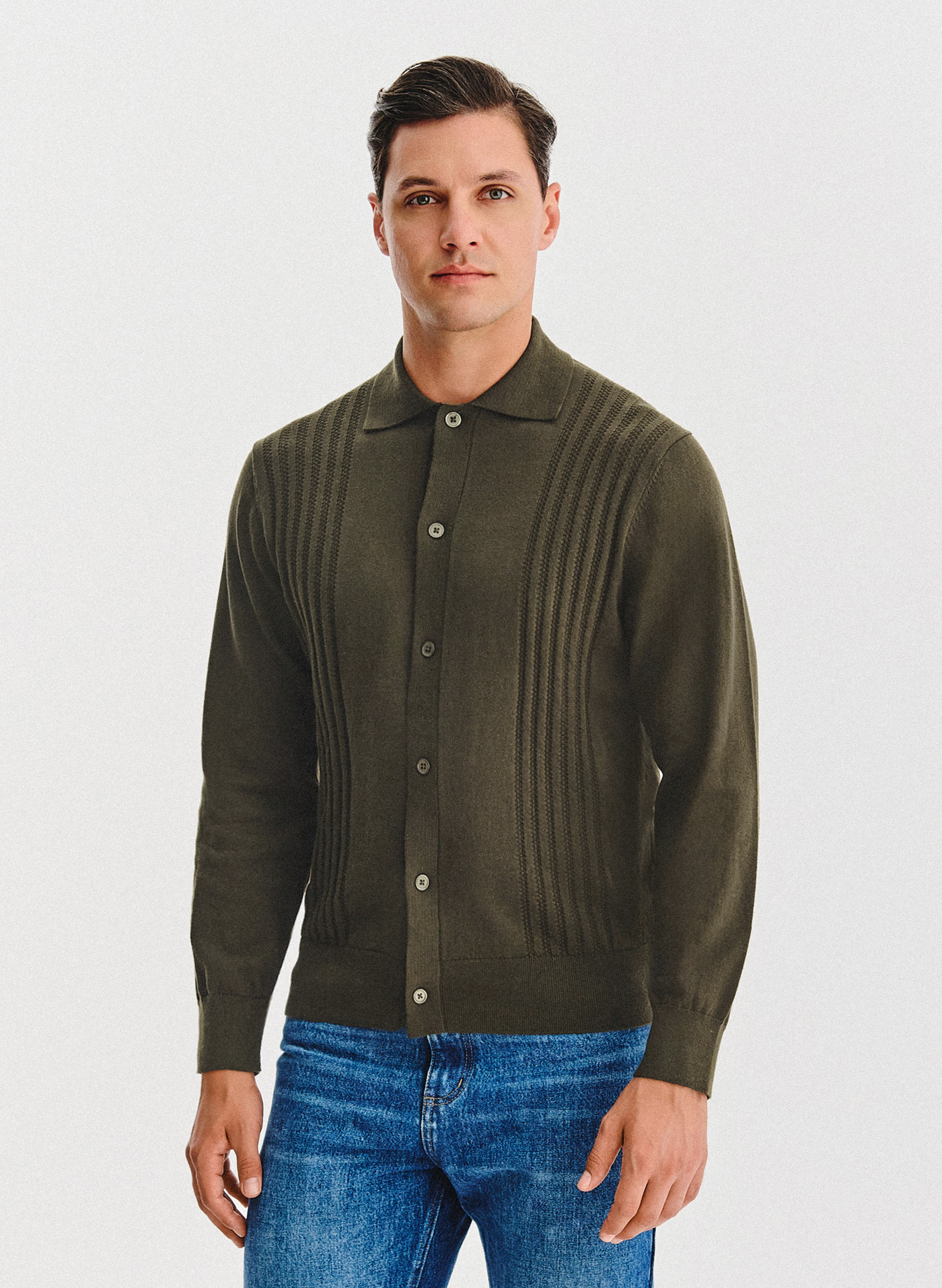 PAKO LORENTE - Bawełniany kardigan w kolorze zielonym - Pako Lorente