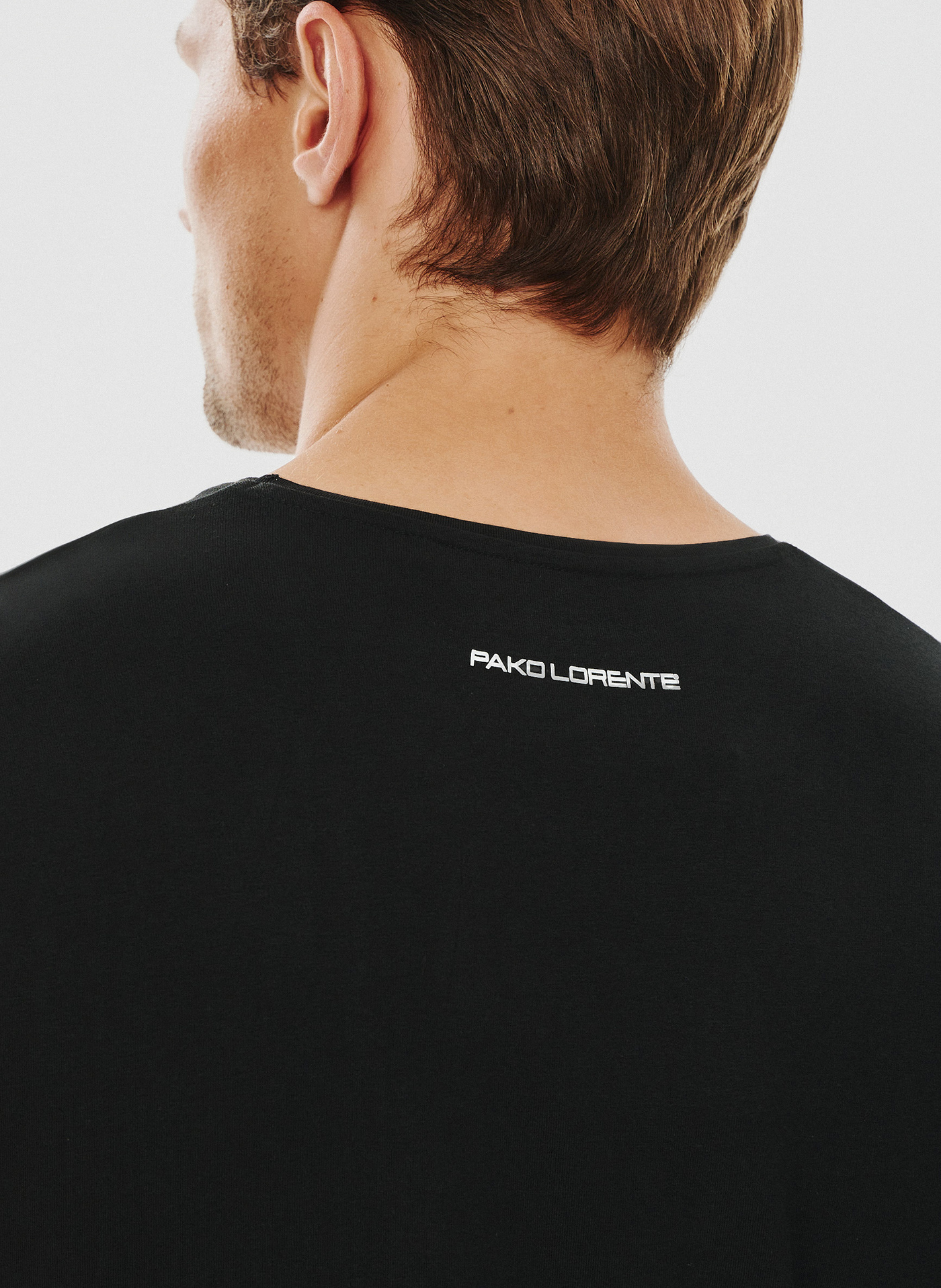 Czarny gładki T-shirt Basic - Pako Lorente