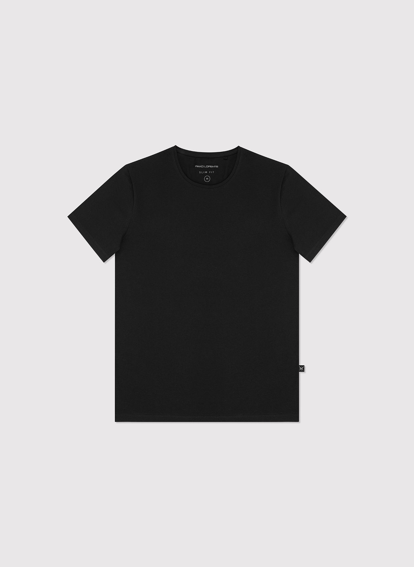 Czarny gładki T-shirt Basic - Pako Lorente