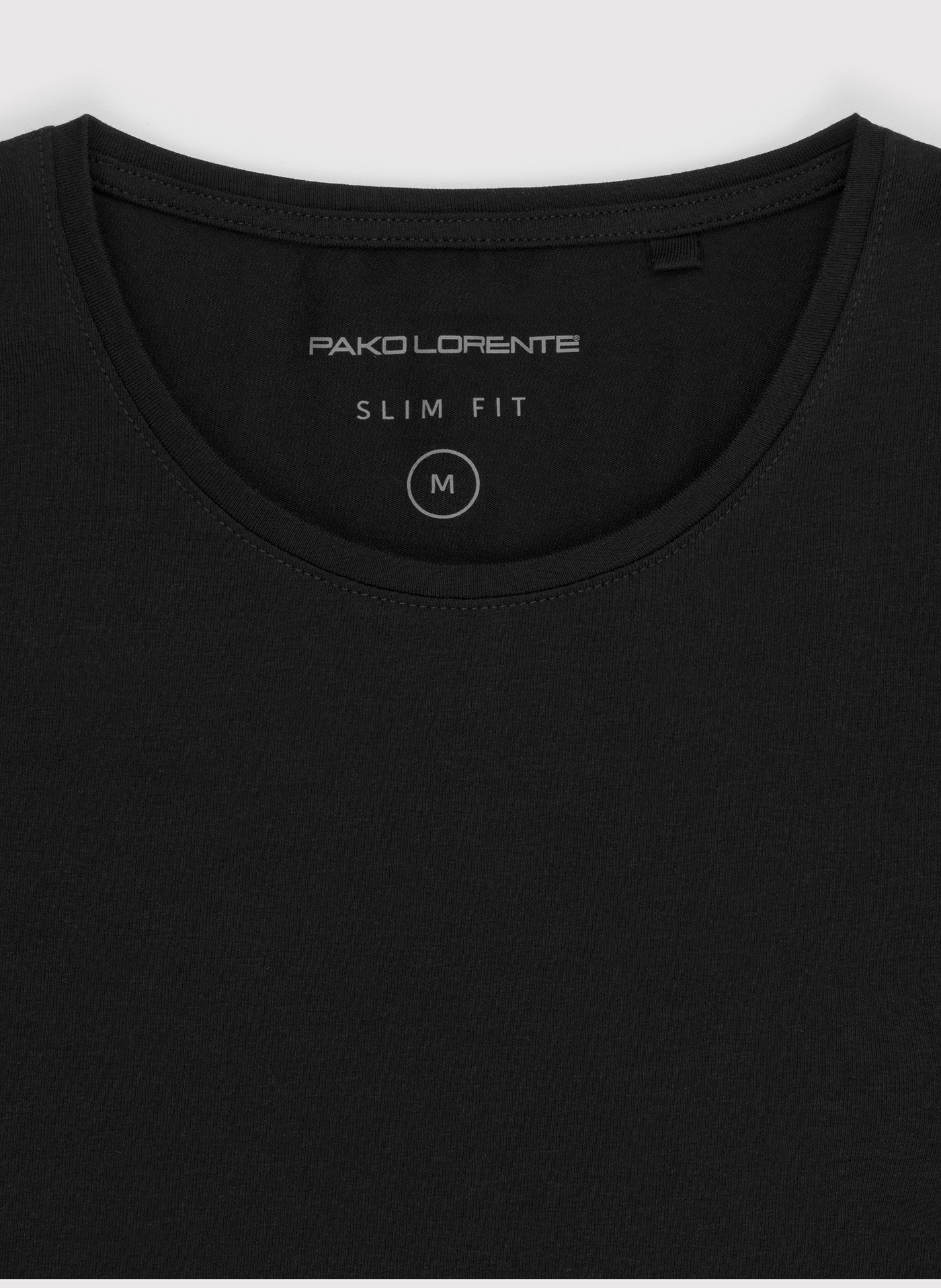 Czarny gładki T-shirt Basic - Pako Lorente