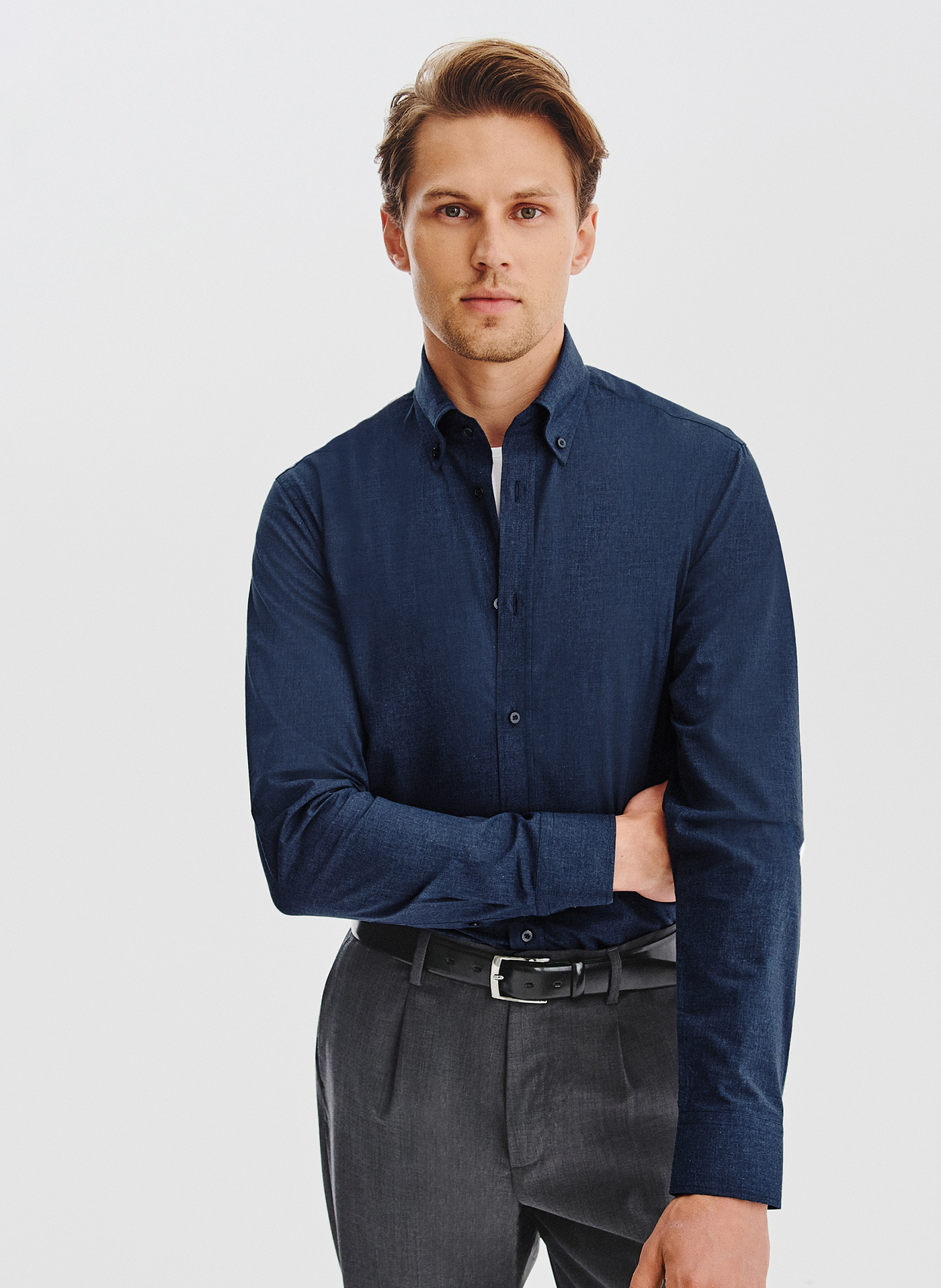 Granatowa koszula melanż - Pako Lorente