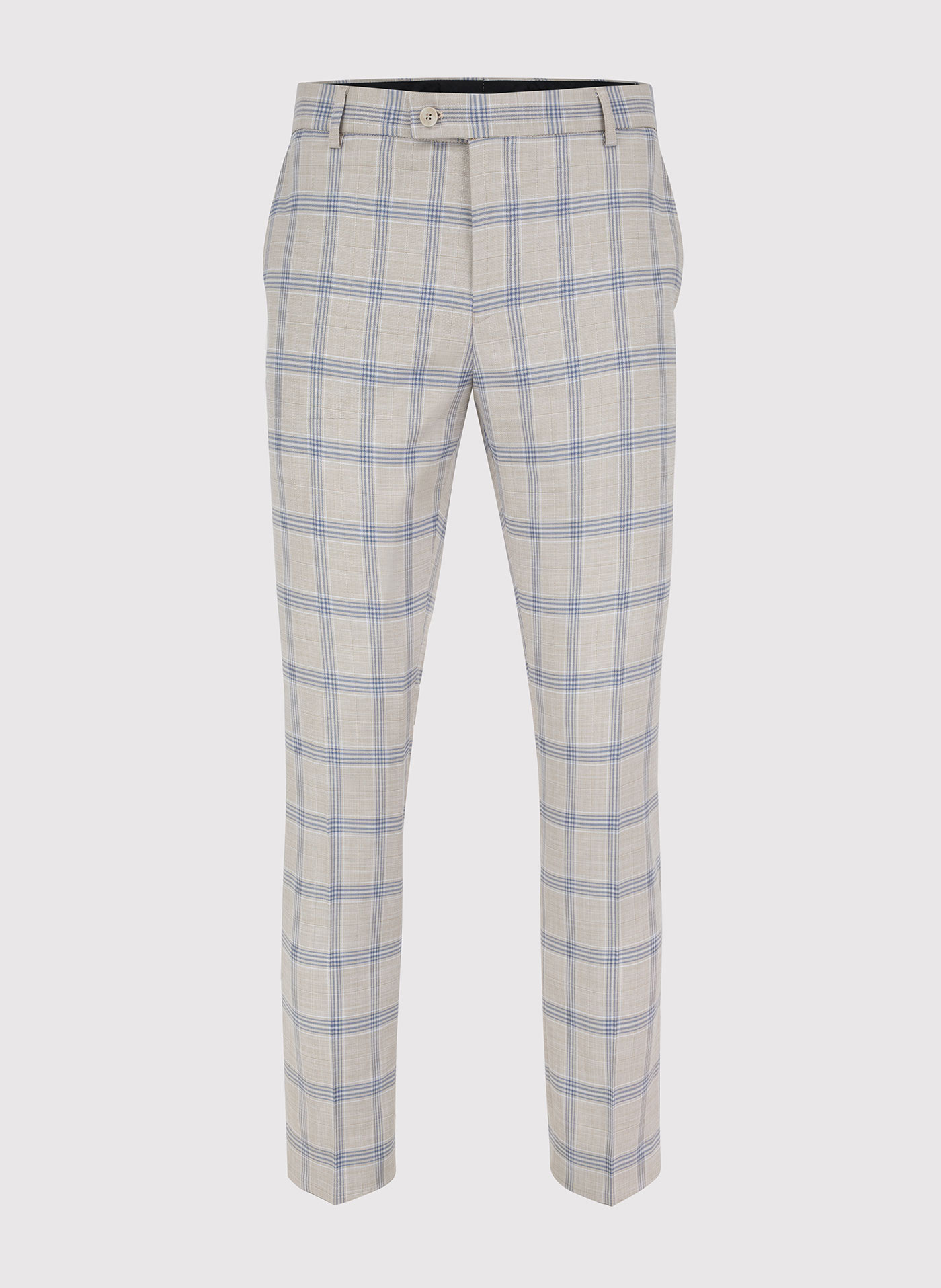 Beżowe spodnie garniturowe w kratę - Pako Lorente
