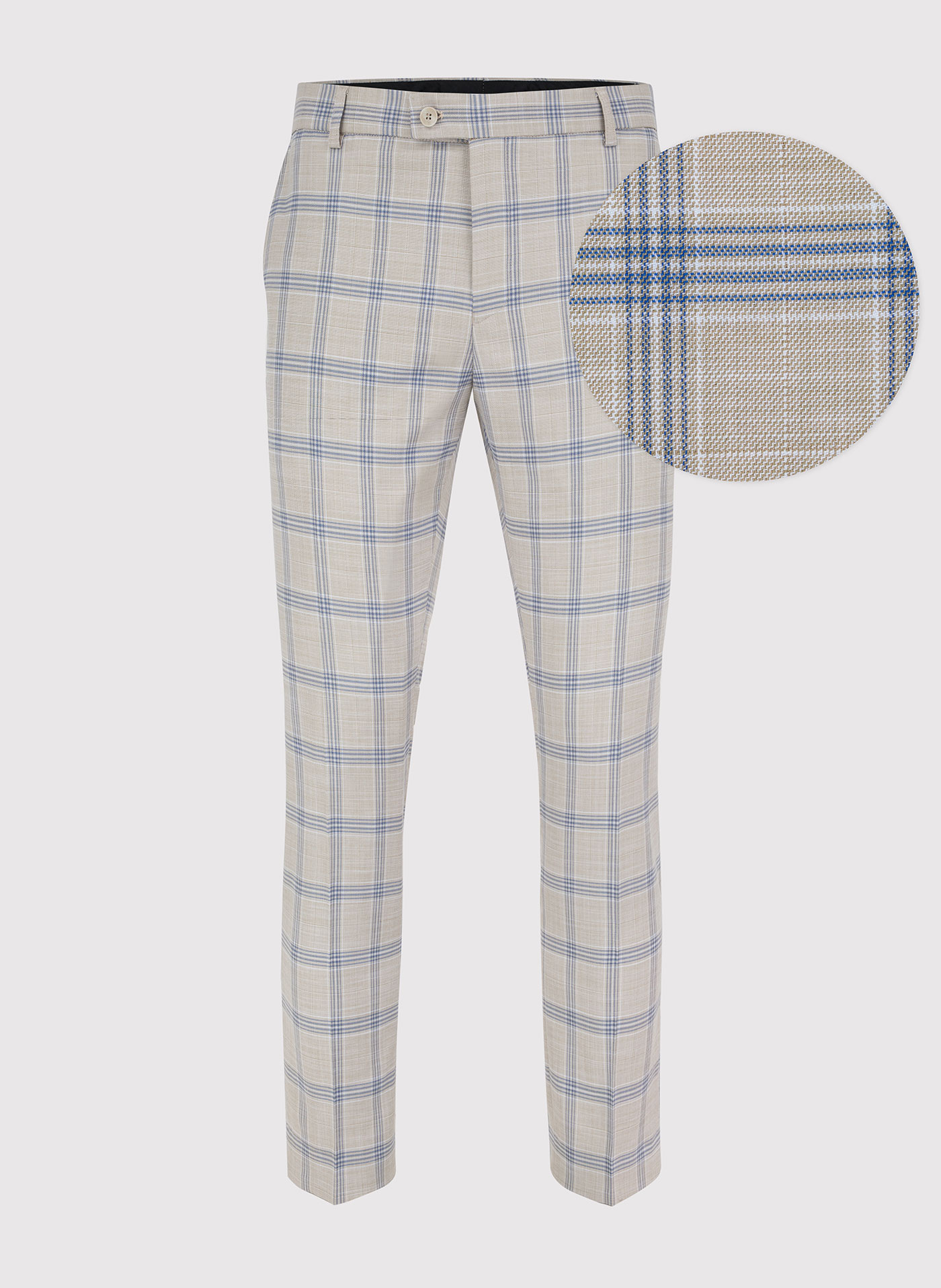 Beżowe spodnie garniturowe w kratę - Pako Lorente