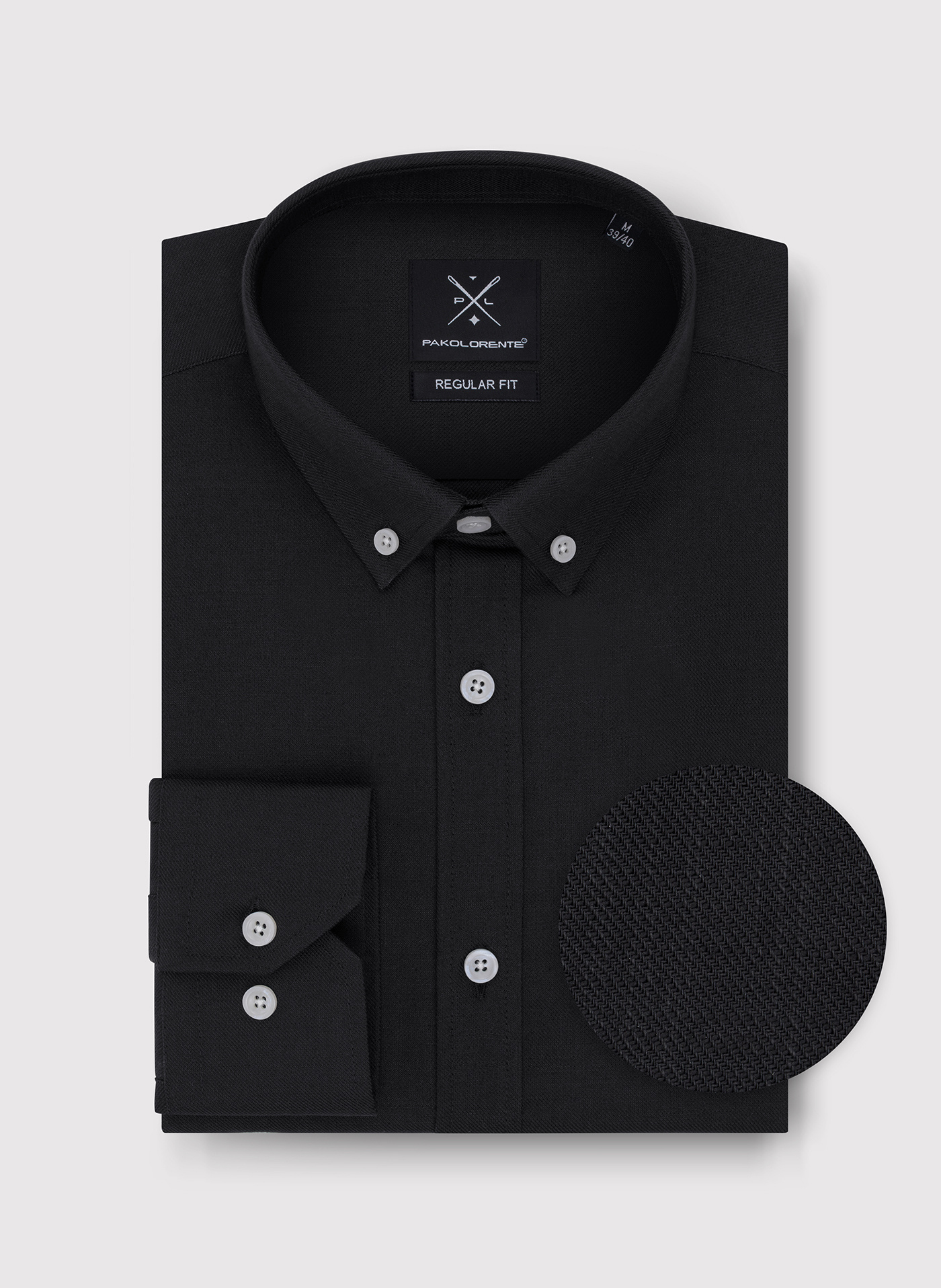Czarna bawełniana koszula męska - Pako Lorente