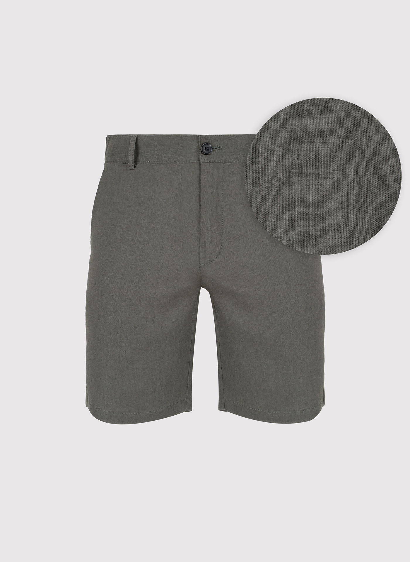 PAKO LORENTE - Lniane szorty męskie w kolorze zielonym - Pako Lorente