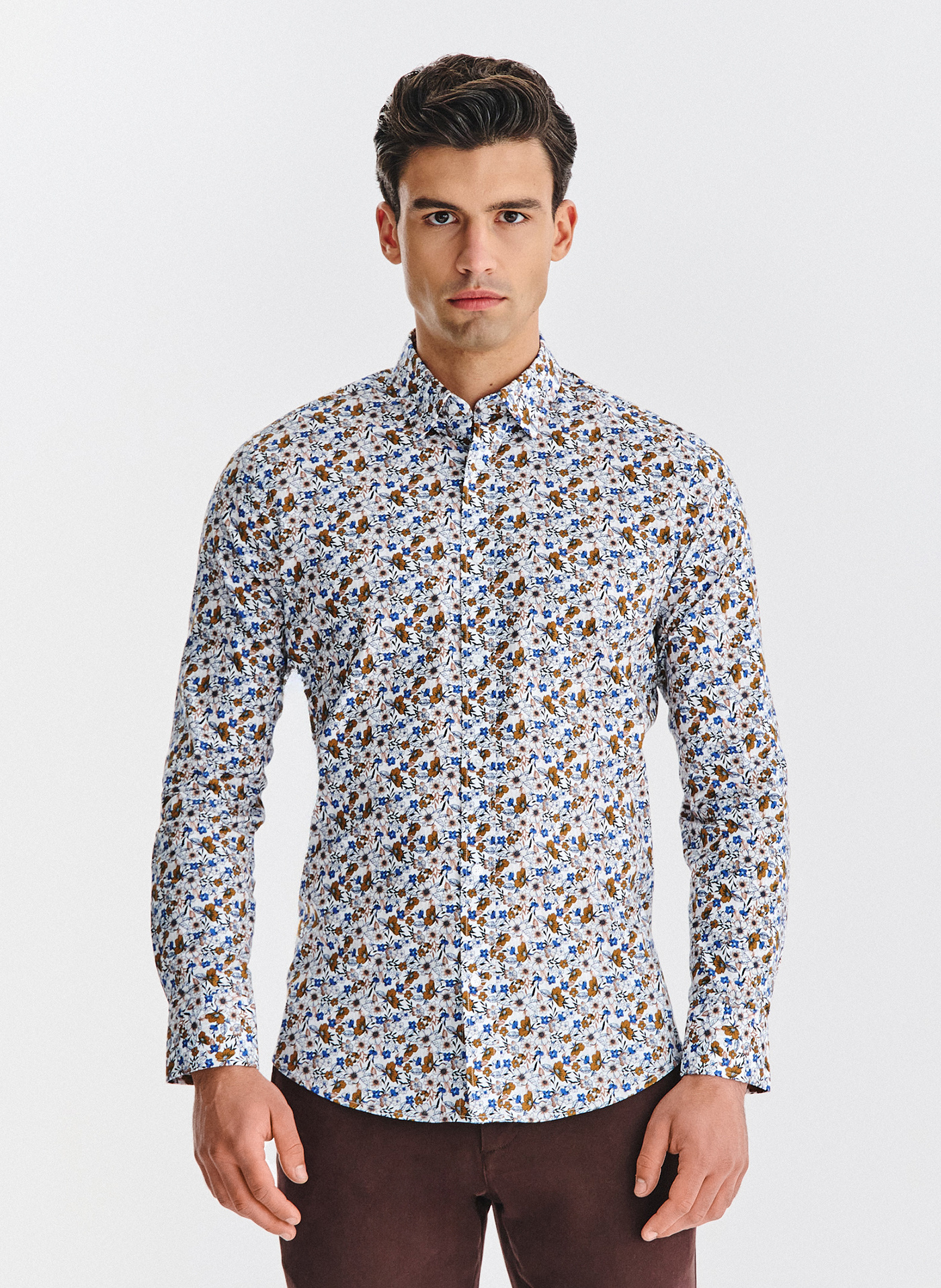 Biała koszula w kwiaty - Pako Lorente