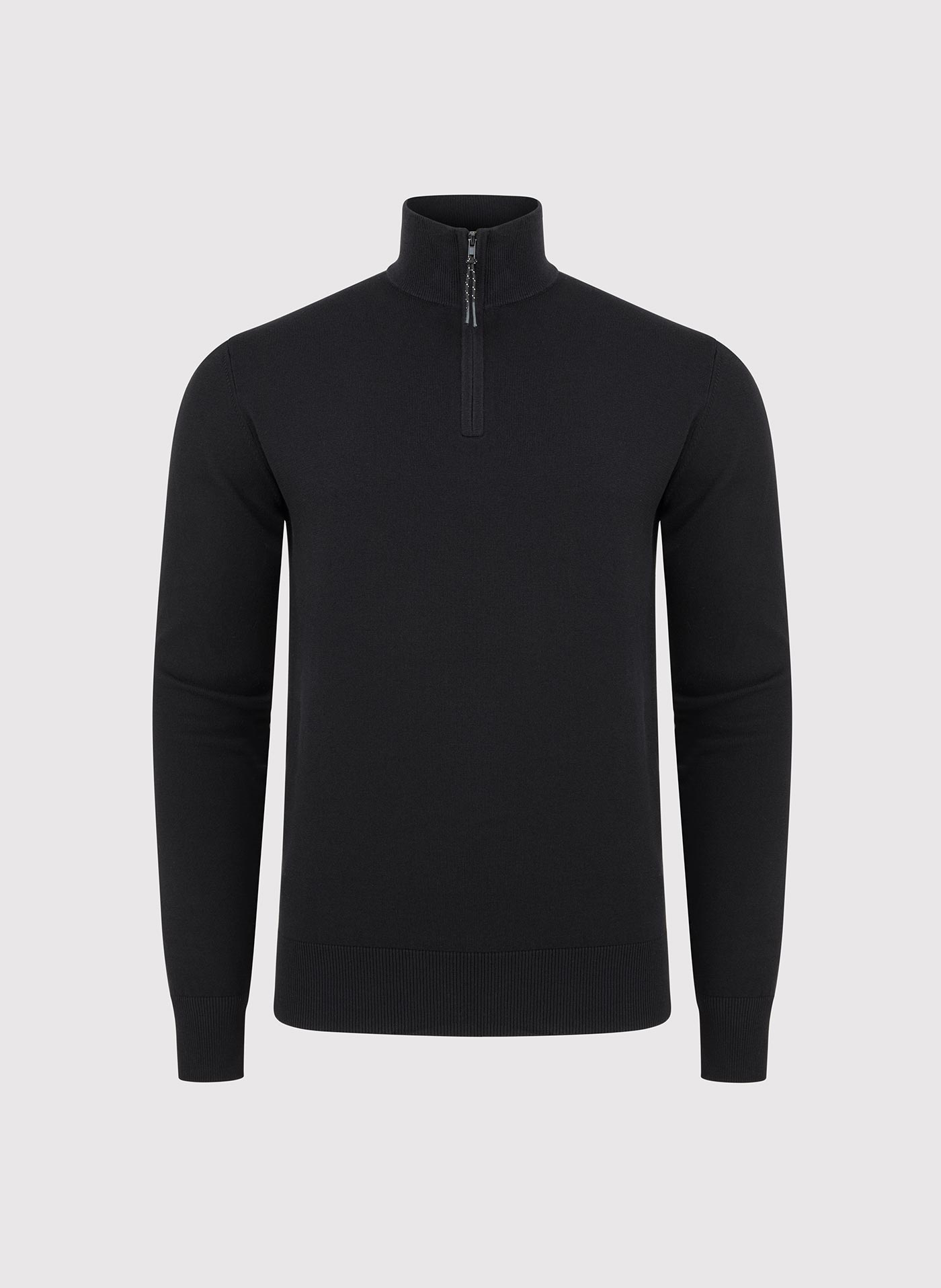 Czarny sweter z rozpinaną stójką - Pako Lorente