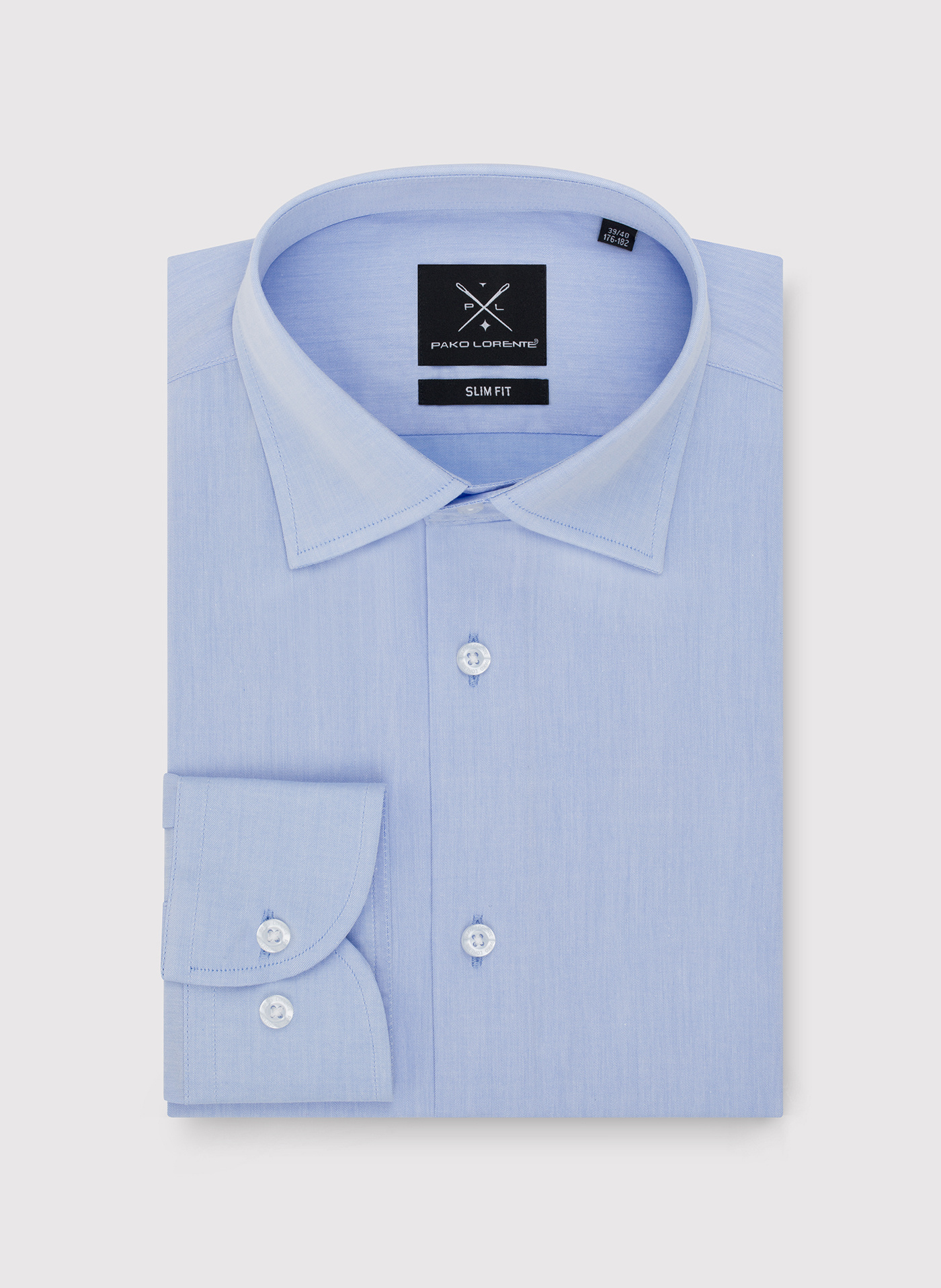 Bawełniana koszula męska w kolorze niebieskiem - Pako Lorente