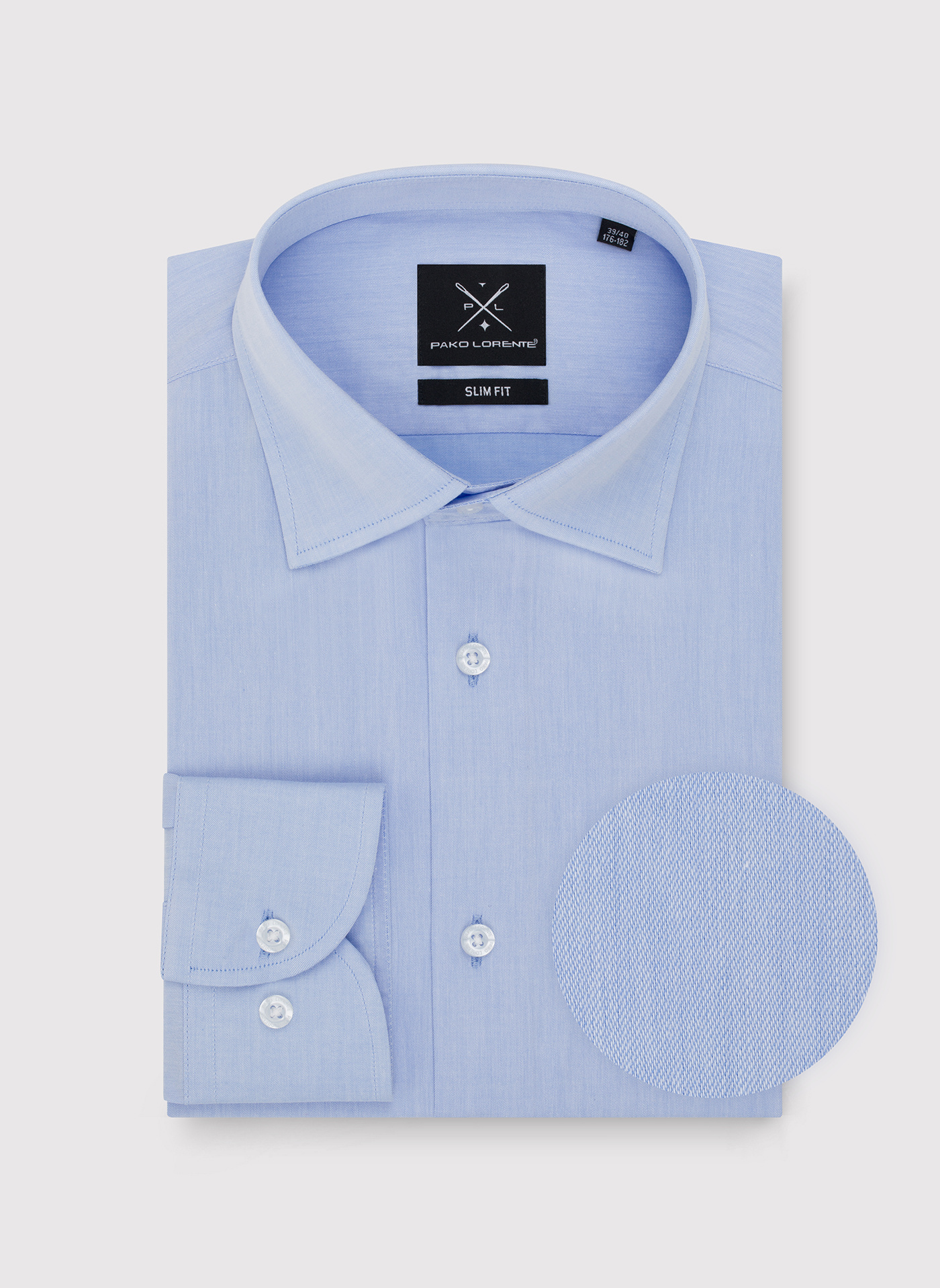 Bawełniana koszula męska w kolorze niebieskiem - Pako Lorente
