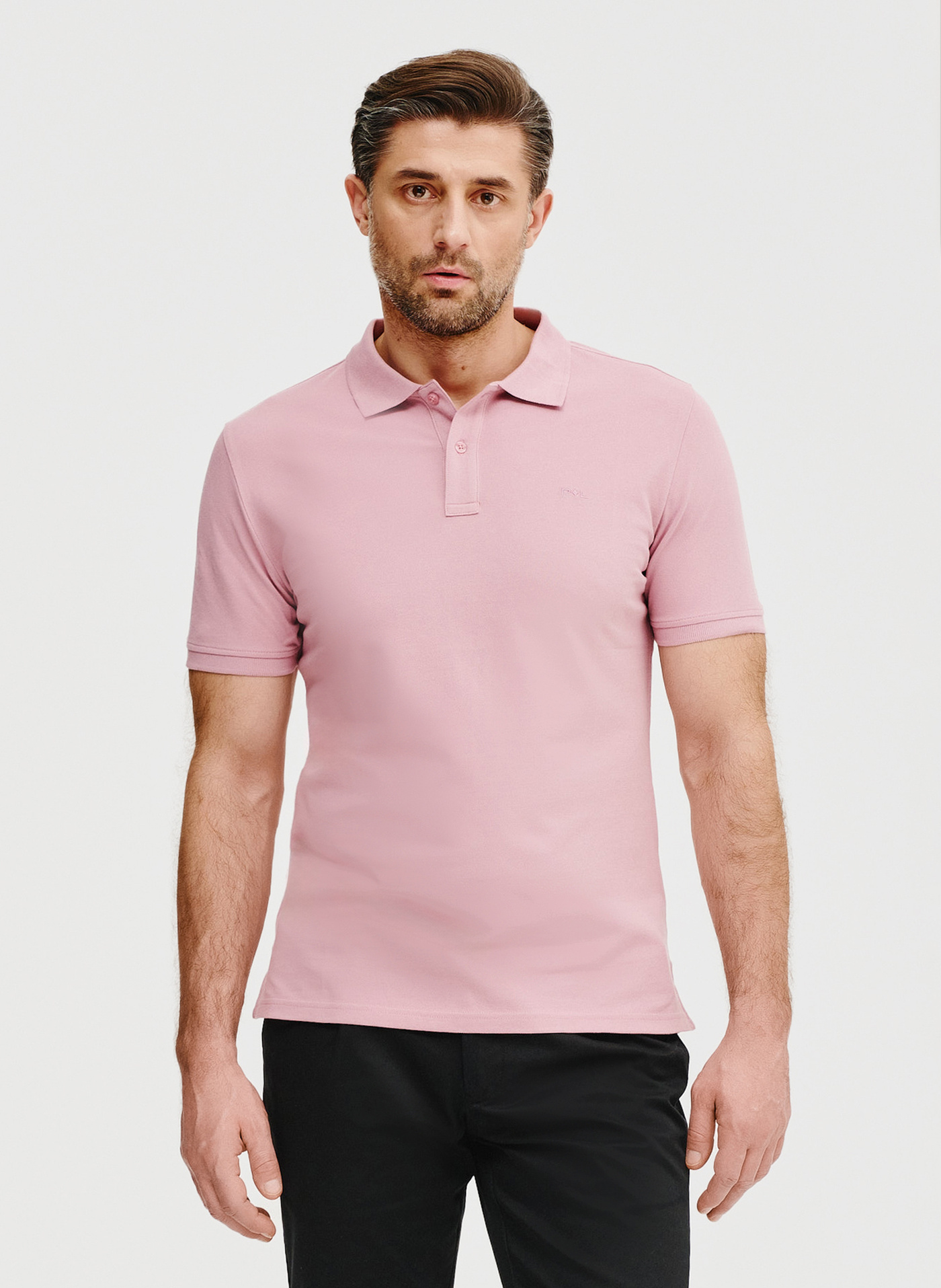 Gładki t-shirt polo w różowym kolorze - Pako Lorente