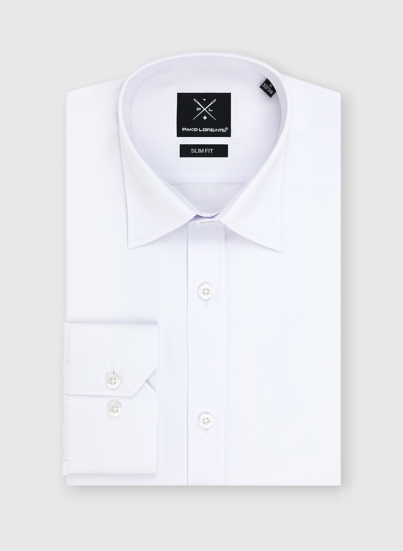 Biała gładka elegancka koszula męska - Pako Lorente
