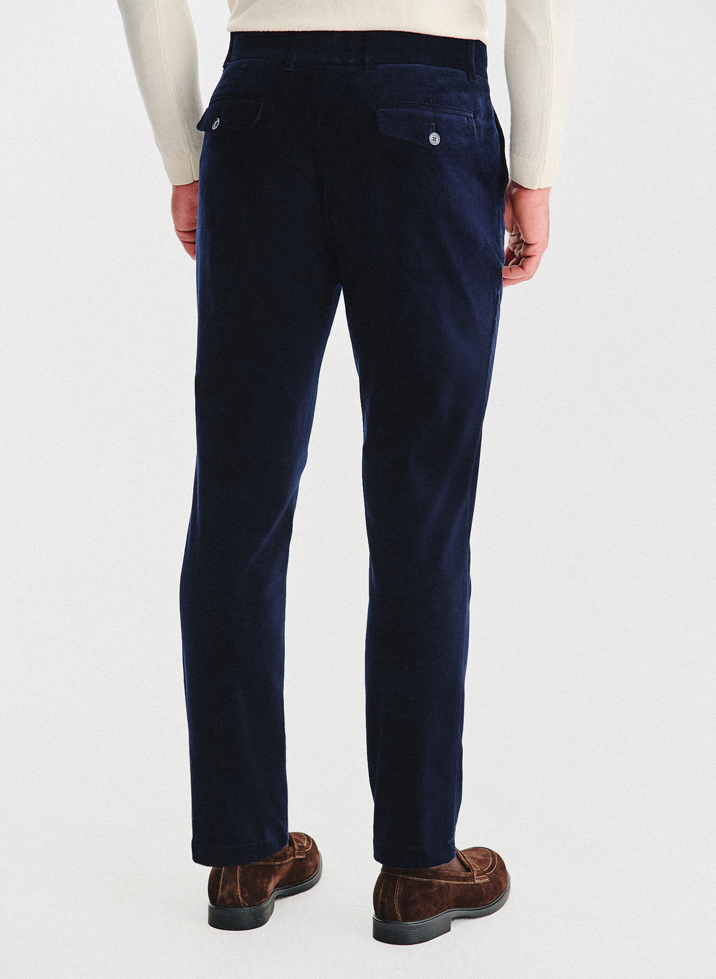 PAKO LORENTE - Granatowe spodnie sztruksowe - Pako Lorente