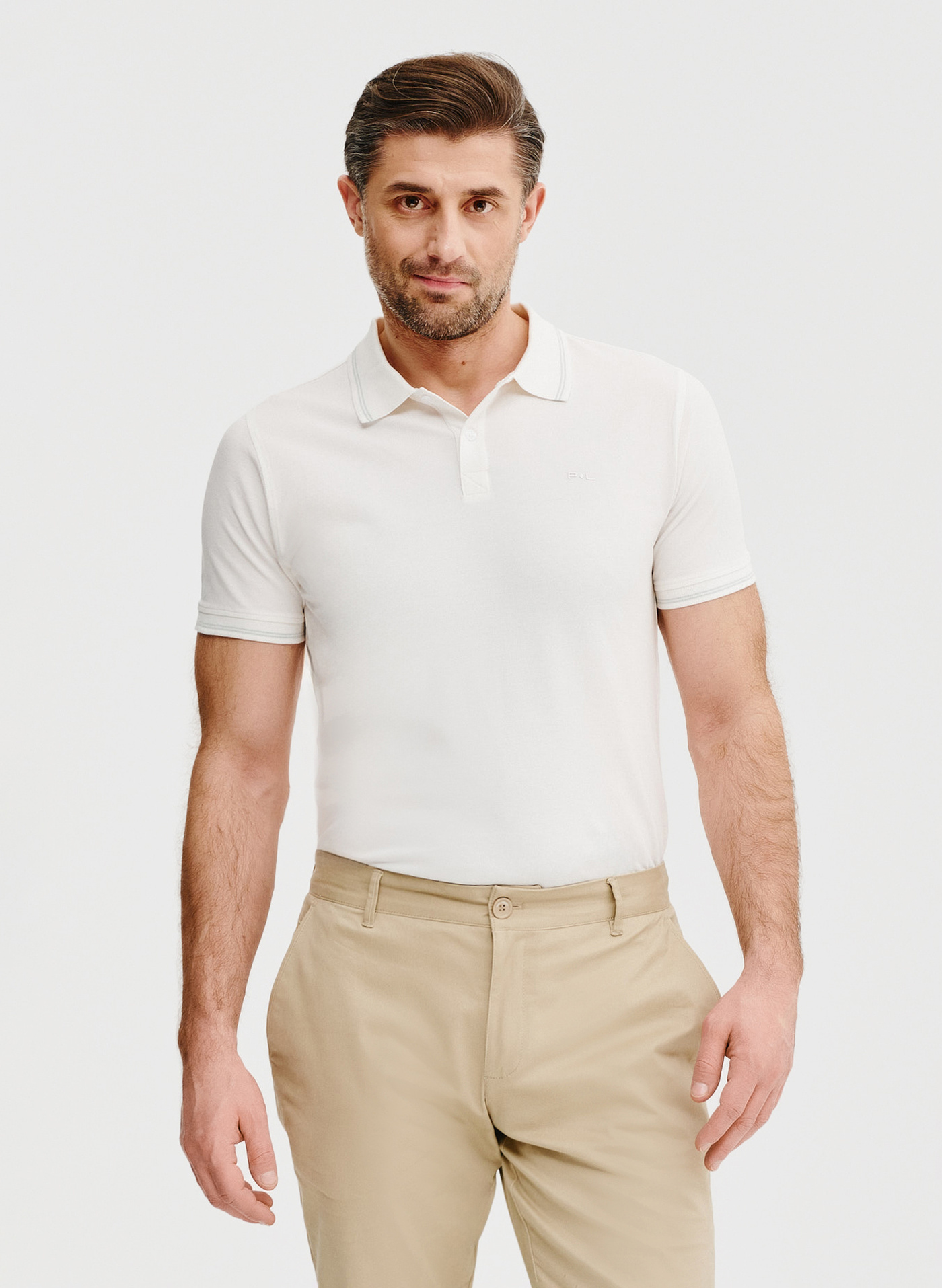 T-shirt polo w kolorze białym - Pako Lorente