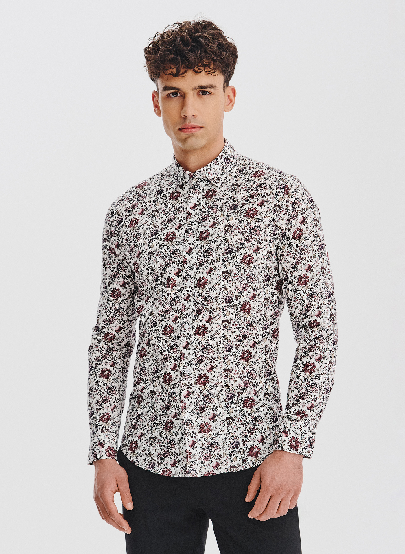 Biała koszula w kwiaty - Pako Lorente