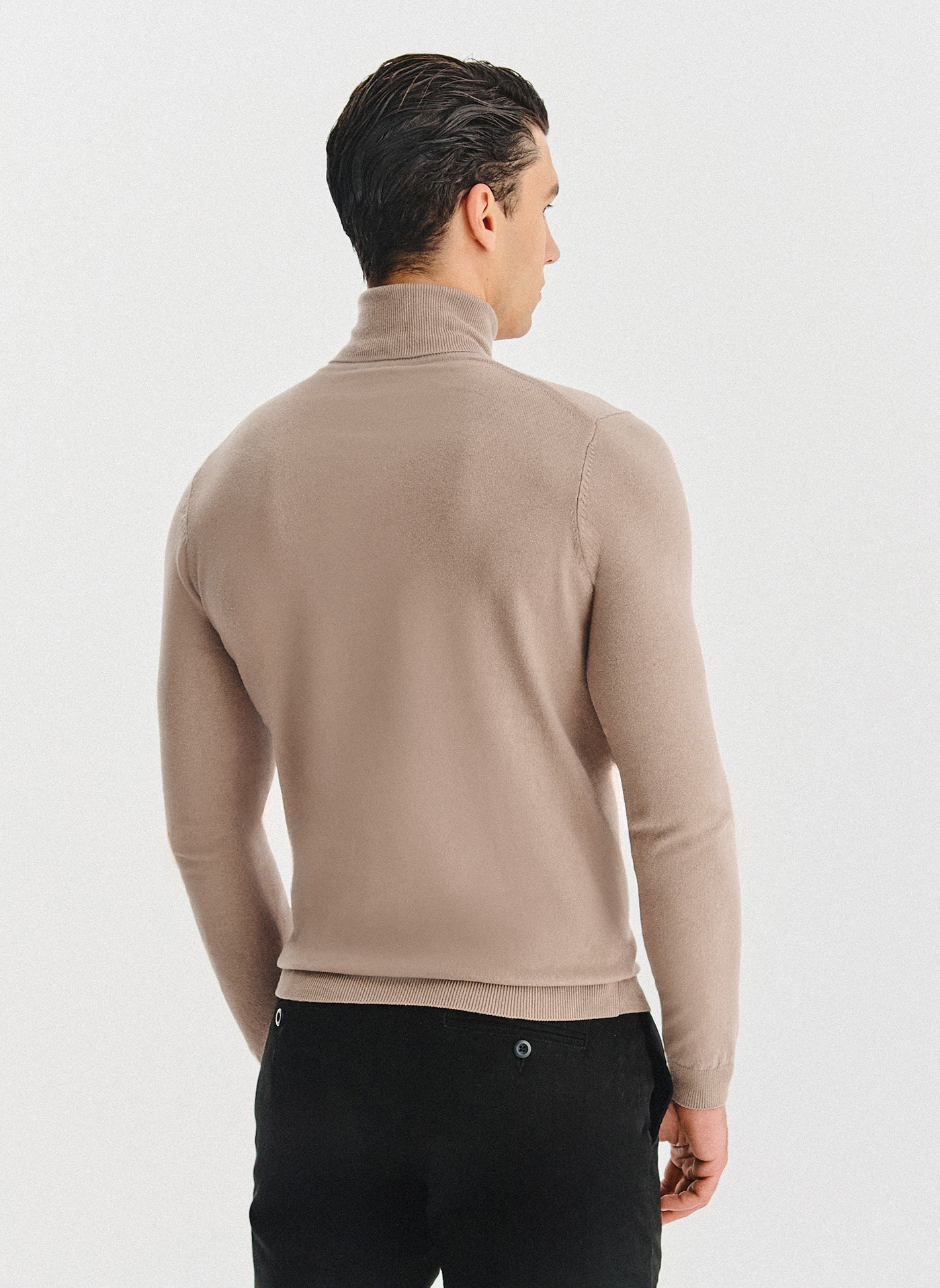 PAKO LORENTE - Beżowy gładki golf męski - Pako Lorente