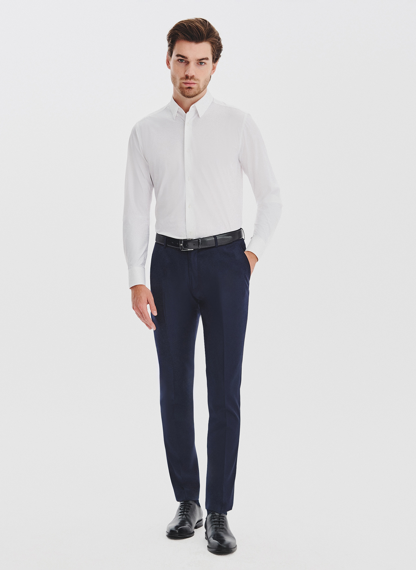 Biała dzianinowa koszula męska - Pako Lorente