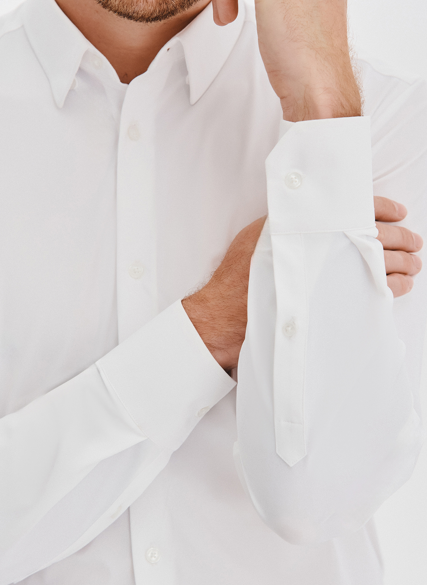 Biała dzianinowa koszula męska - Pako Lorente