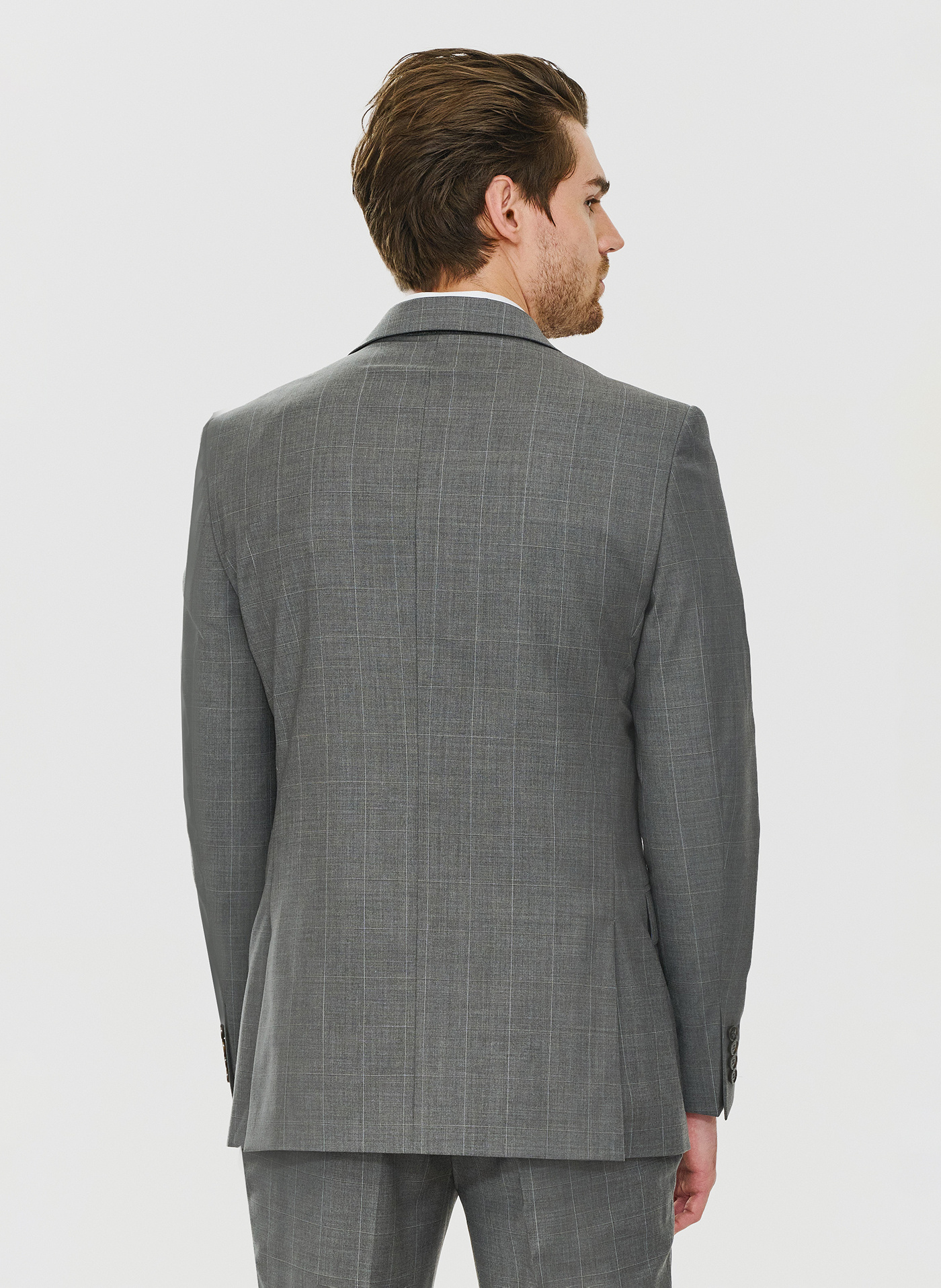 Ciemnoszara marynarka garniturowa w delikatną kratę - Pako Lorente