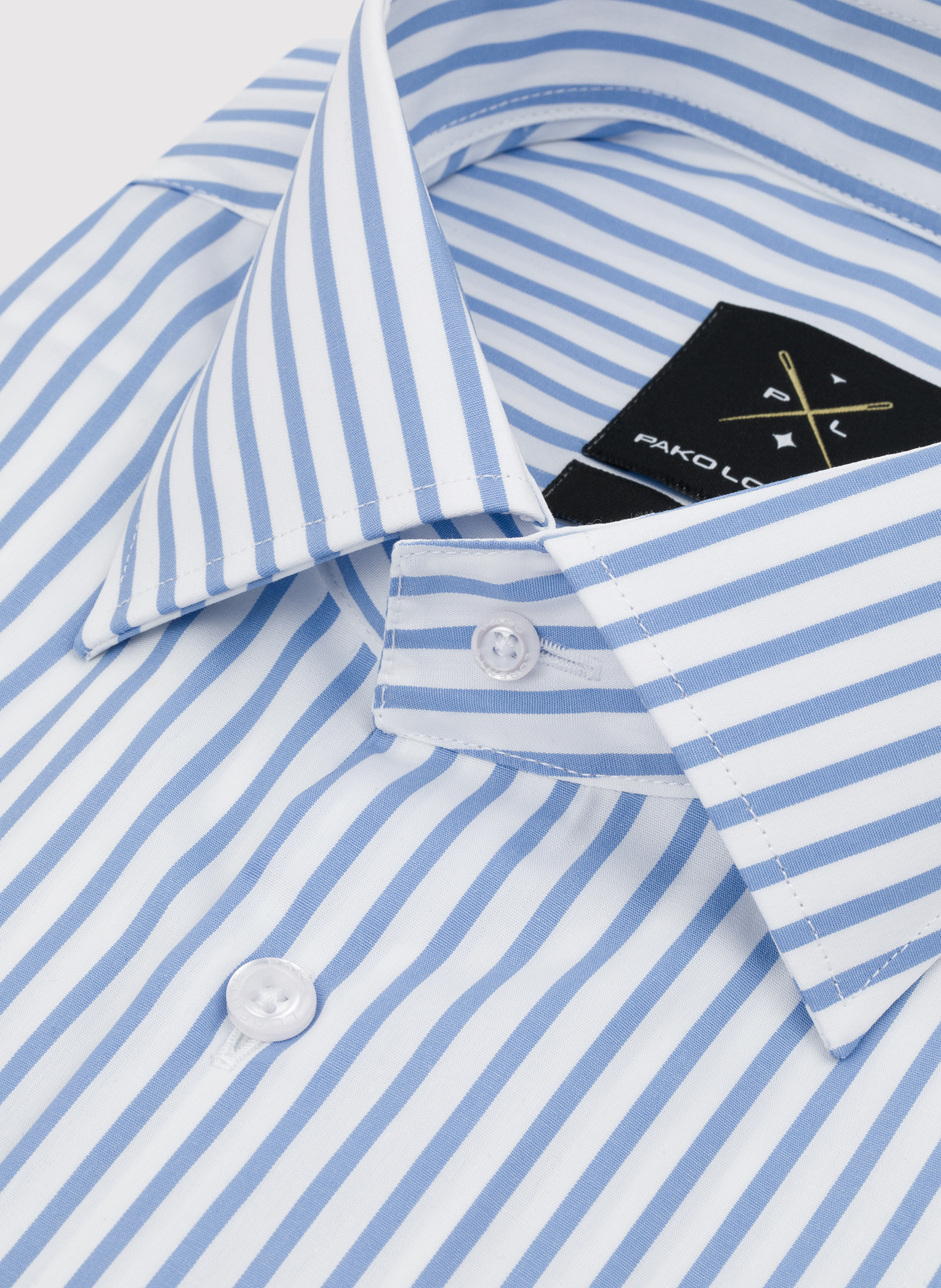 Bawełniana koszula męska w niebieskie paski - Pako Lorente